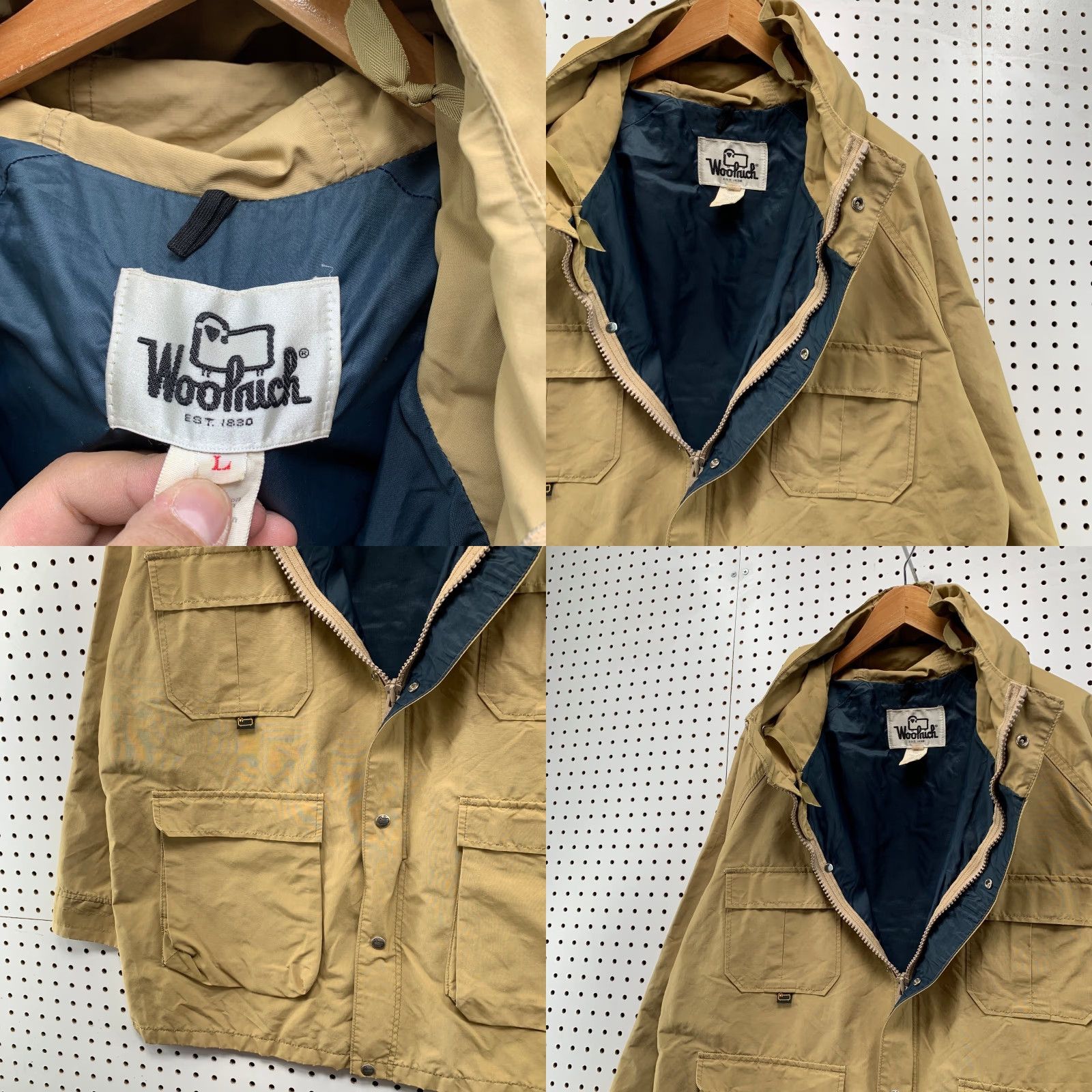 Vintage VINTAGE Woolrich Parka Coat Mens Large Tan Lightweight Hooded Nylon Blend Coat Size US L / EU 52-54 / 3 - 8 Thumbnail