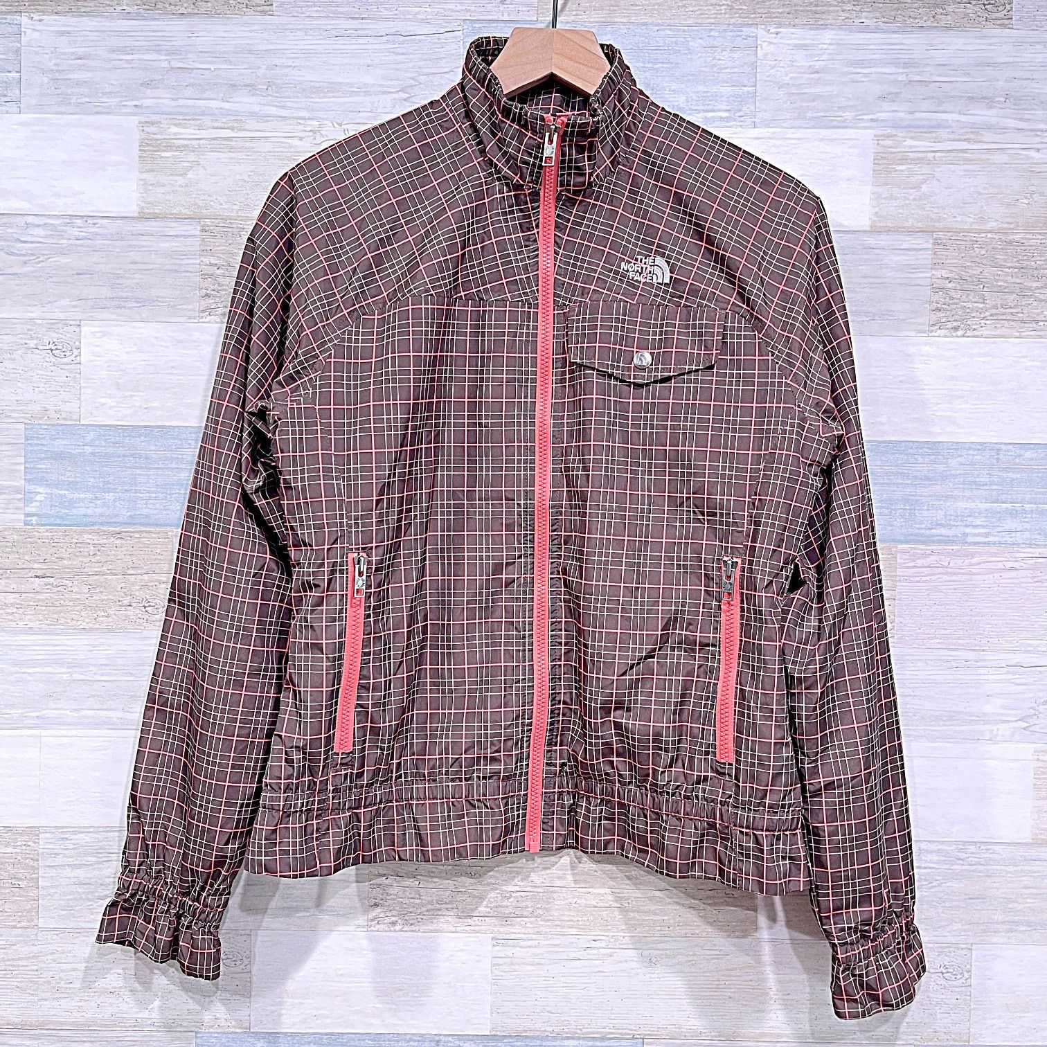 The North Face The North Face Plaid Windbreaker Jacket Brown Womens Medium Size M / US 6-8 / IT 42-44 - 1 Thumbnail