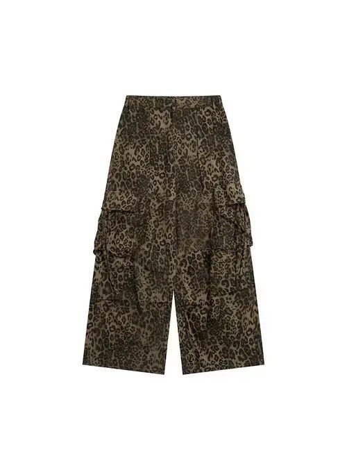 Japanese Brand × Jean Leopard print paratrooper pleated cargo wide-leg pants Size US 32 / EU 48 - 3 Thumbnail