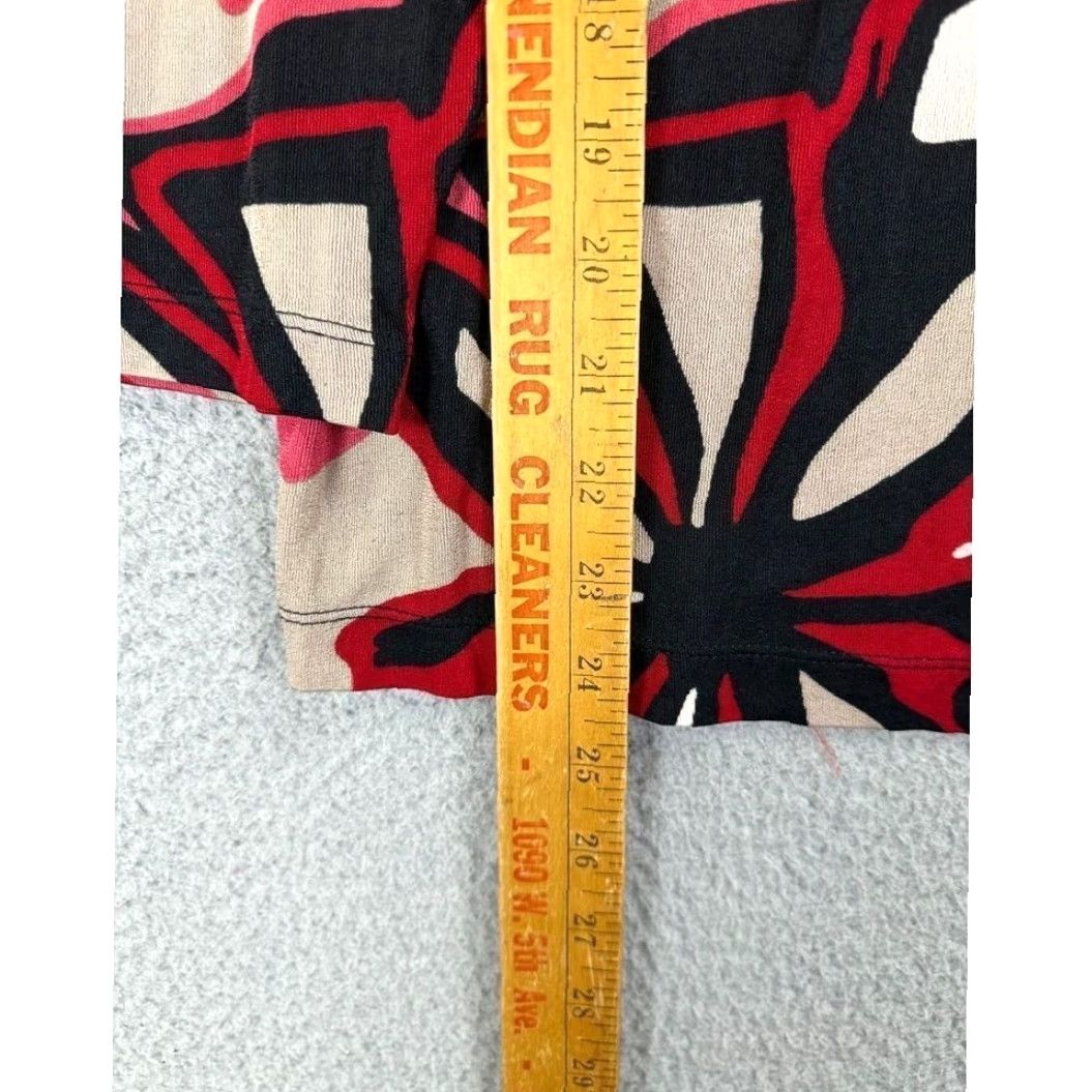Vintage Chicos Travelers Womens Blouse Long Sleeve Floral Black Red Tan Square Neck Tunic 1 Size XS / US 0-2 / IT 36-38 - 6 Thumbnail