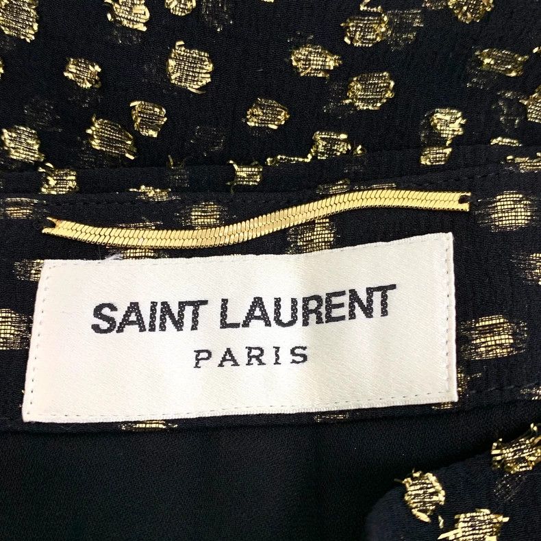 Saint Laurent Paris Saint Laurent Paris size XXS Black broken gold embroidered Size 23" - 5 Thumbnail