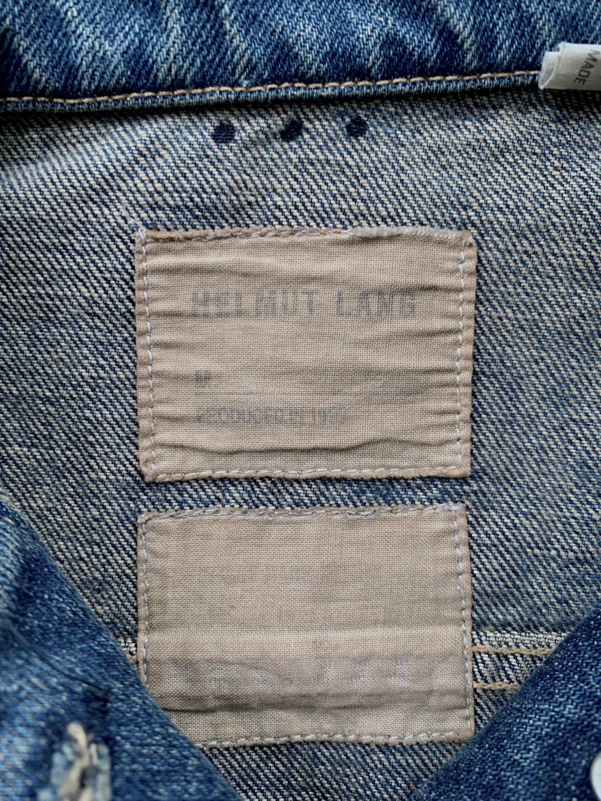 Helmut Lang FREE TAX! Stained Wash Denim Jacket Size US XS / EU 42 / 0 - 15 Thumbnail