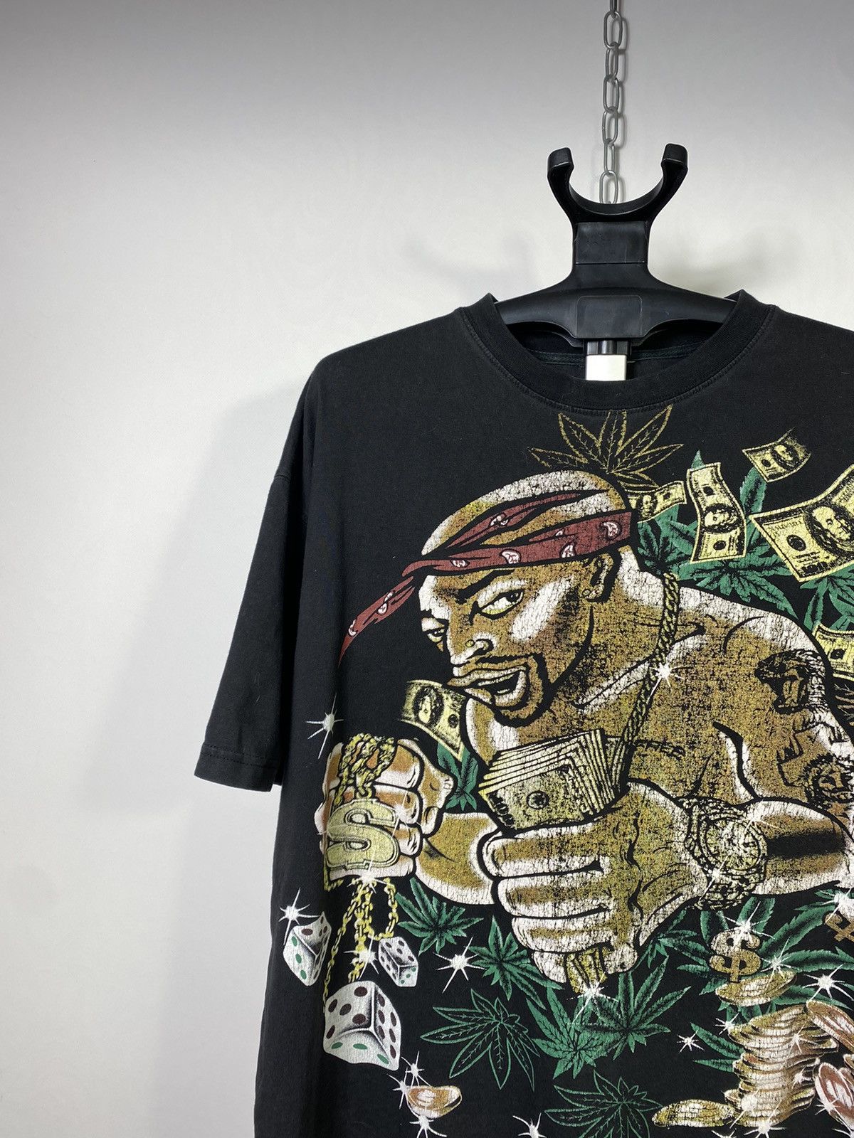Band Tees Vintage 00s 2pac Shakur cannabis rap t-shirt tee Size US XL / EU 56 / 4 - 2 Thumbnail