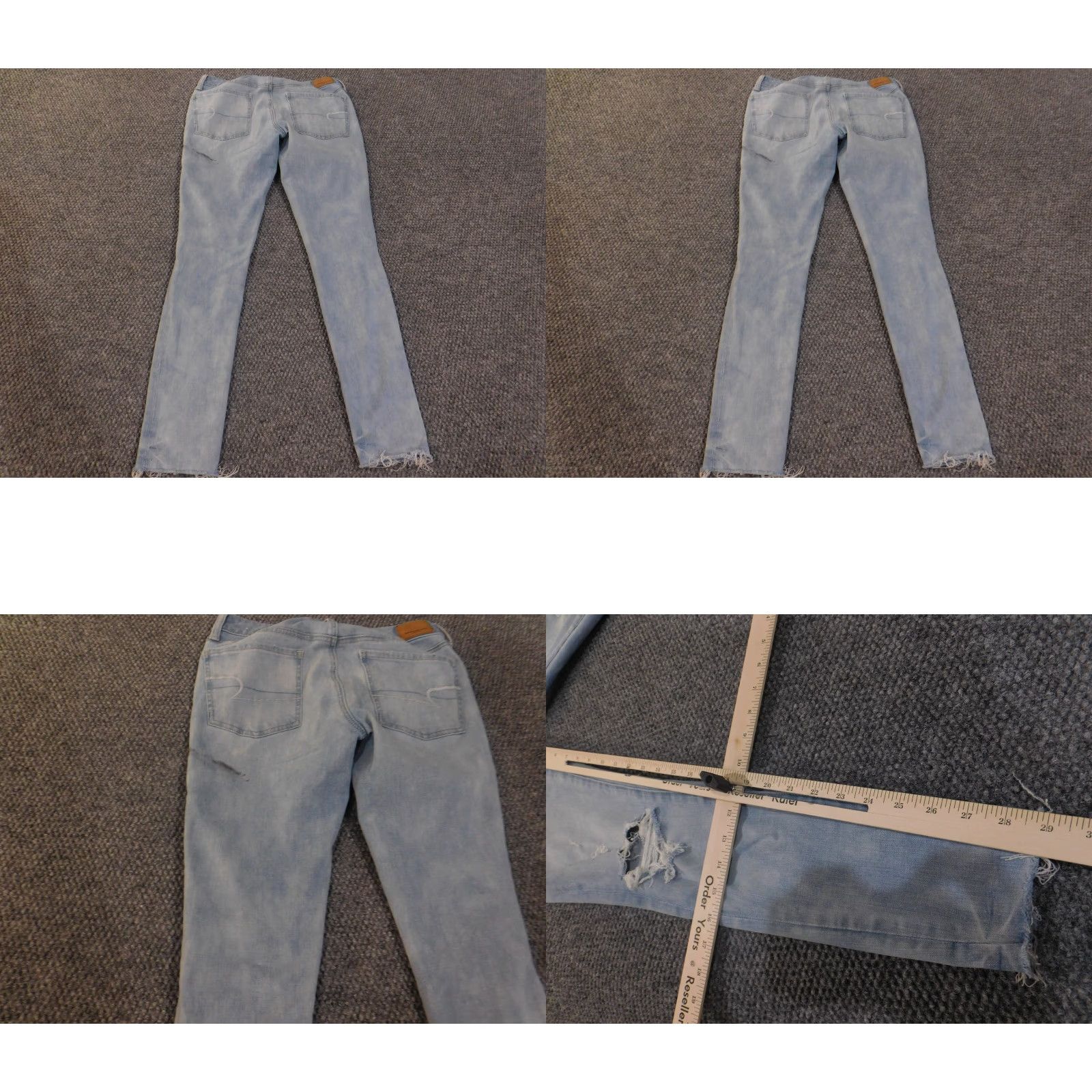 American Eagle Outfitters American Eagle Jeans Womens 6 Light Wash Jegging Distressed Ripped Super Stretch Size 28" / US 6 / IT 42 - 8 Thumbnail