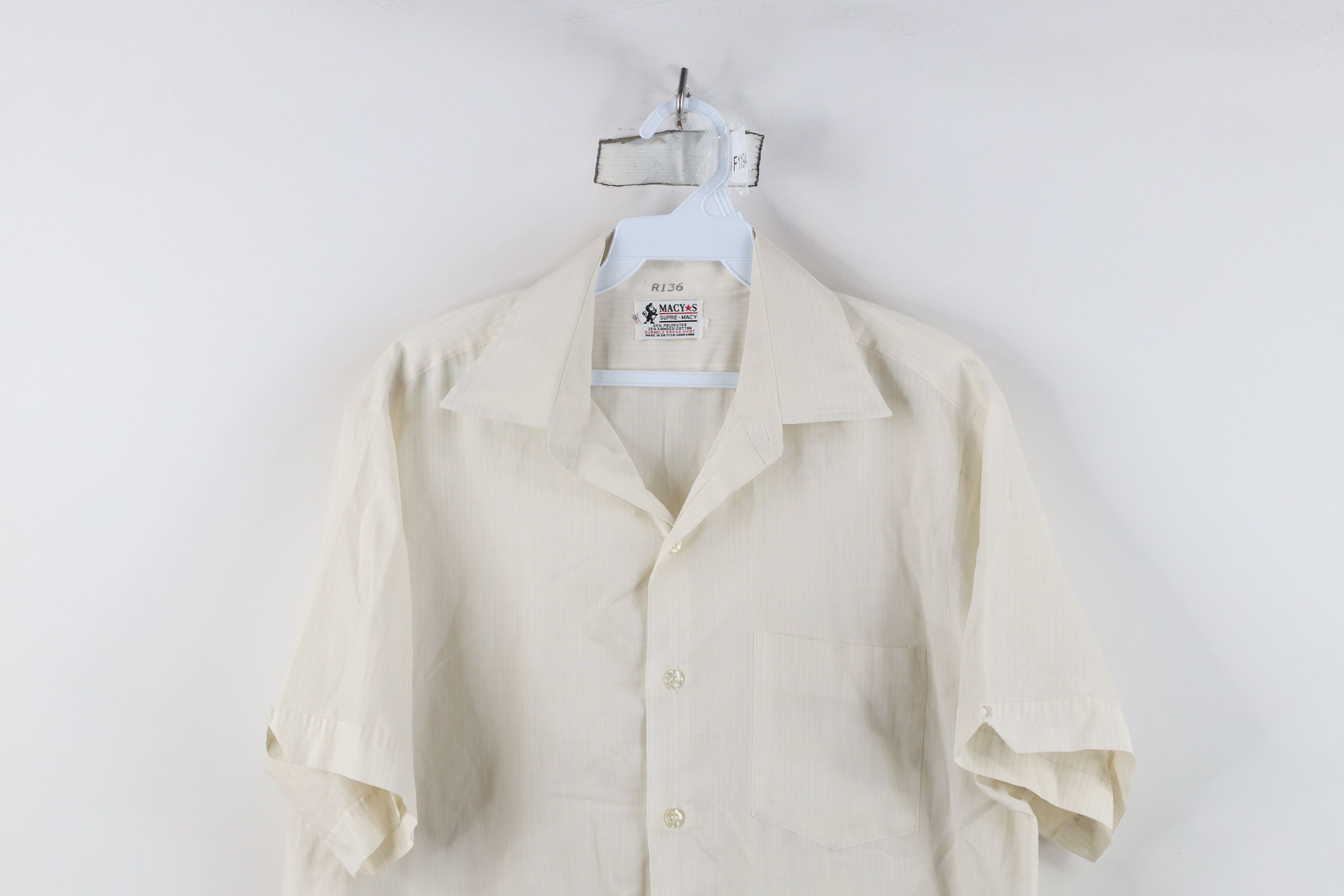 Vintage Vintage 50s 60s Macys Button Sleeve Collared Shirt Size US M / EU 48-50 / 2 - 2 Thumbnail
