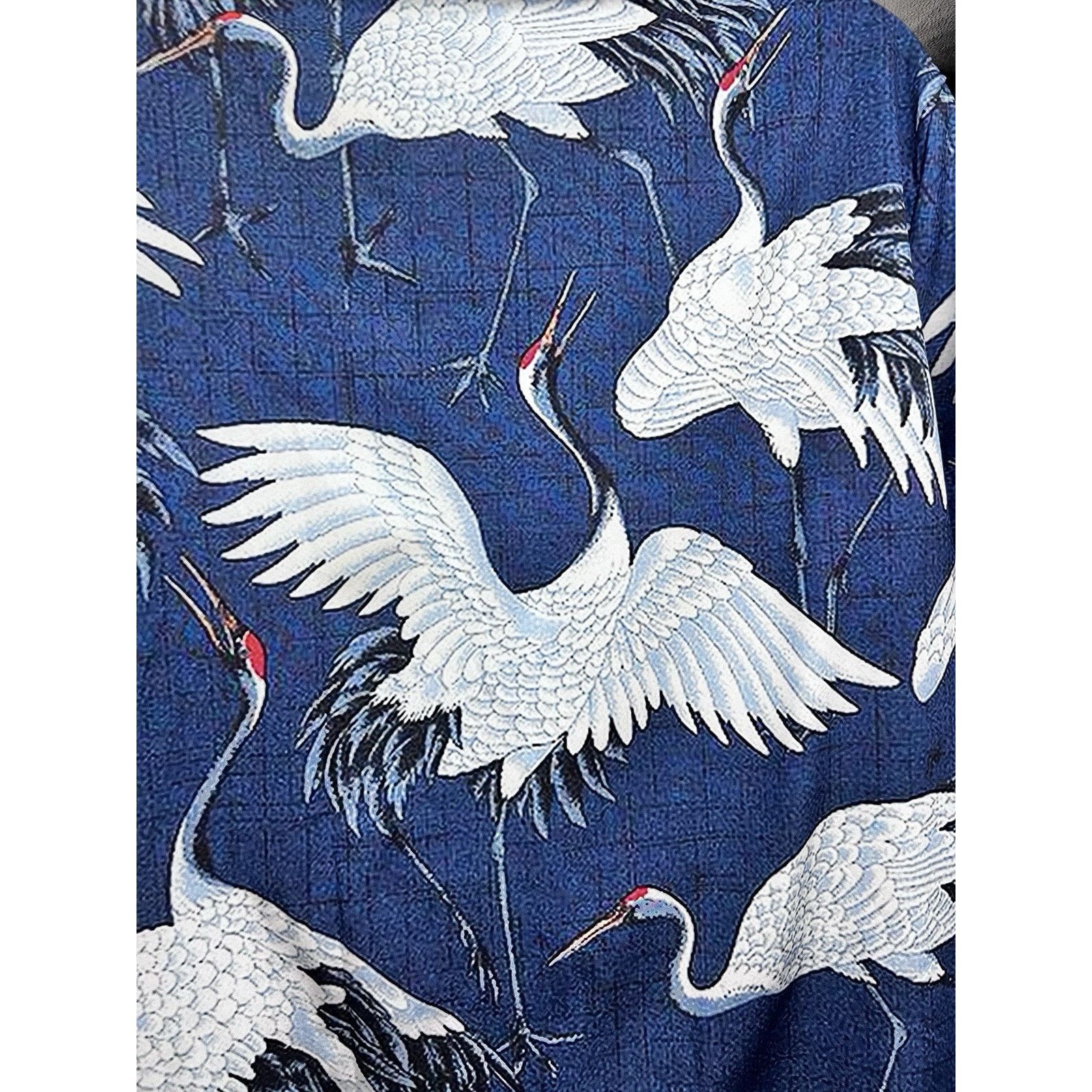 Other Blue Button Shirt Large All Over Graphic Stork Bird Pocket Size US L / EU 52-54 / 3 - 5 Thumbnail