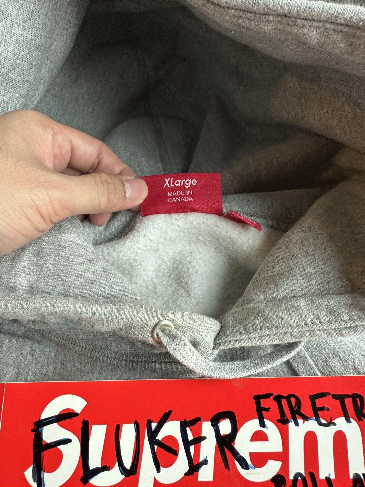 Supreme Supreme Cross Bogo grey Hoodie used 9/10 Size XL Size US XL / EU 56 / 4 - 5 Thumbnail