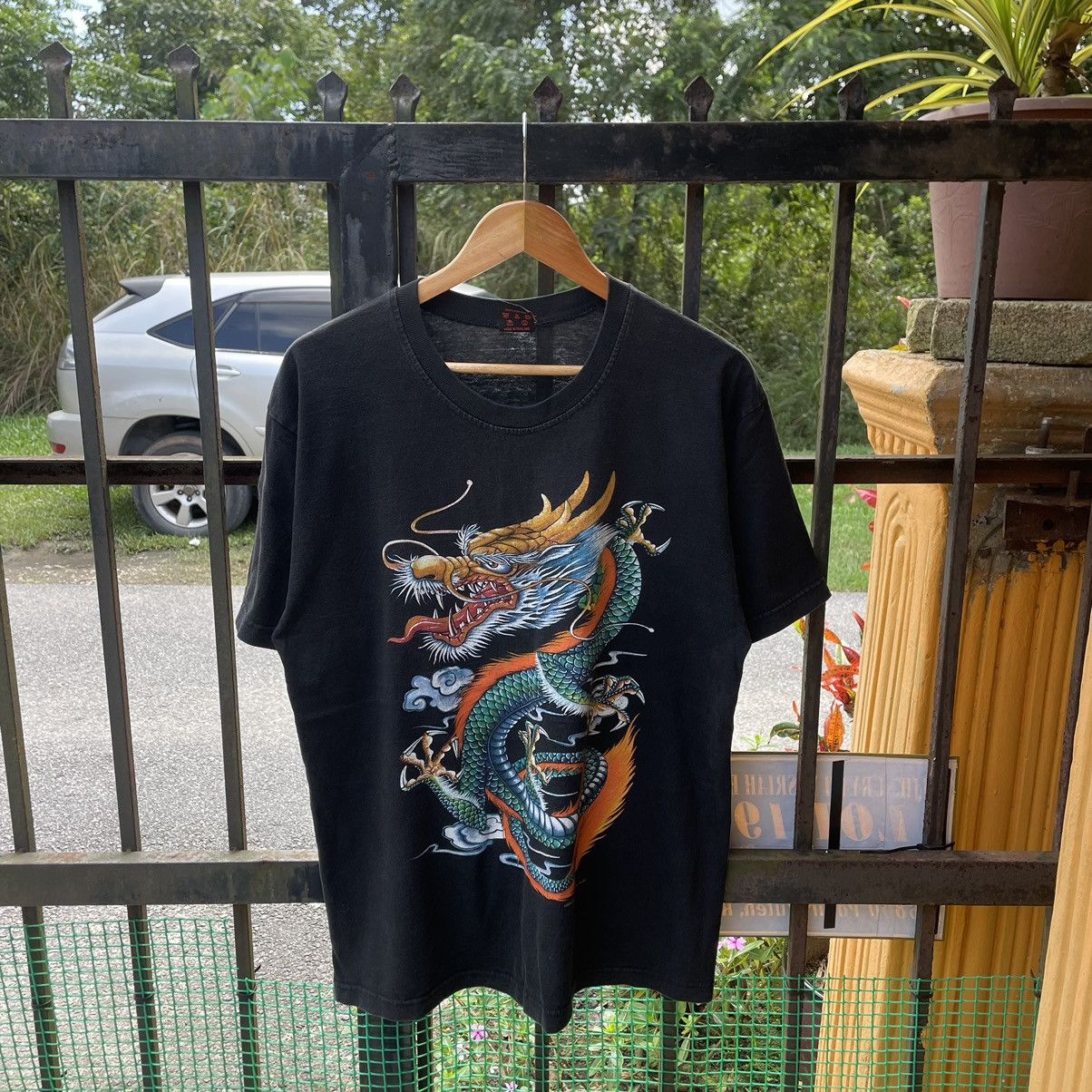 Japanese Brand × Vintage 🔥Vintage 90s Big Motive Dragon Gangster Styles Sukajan Tee Size US L / EU 52-54 / 3 - 1 Thumbnail