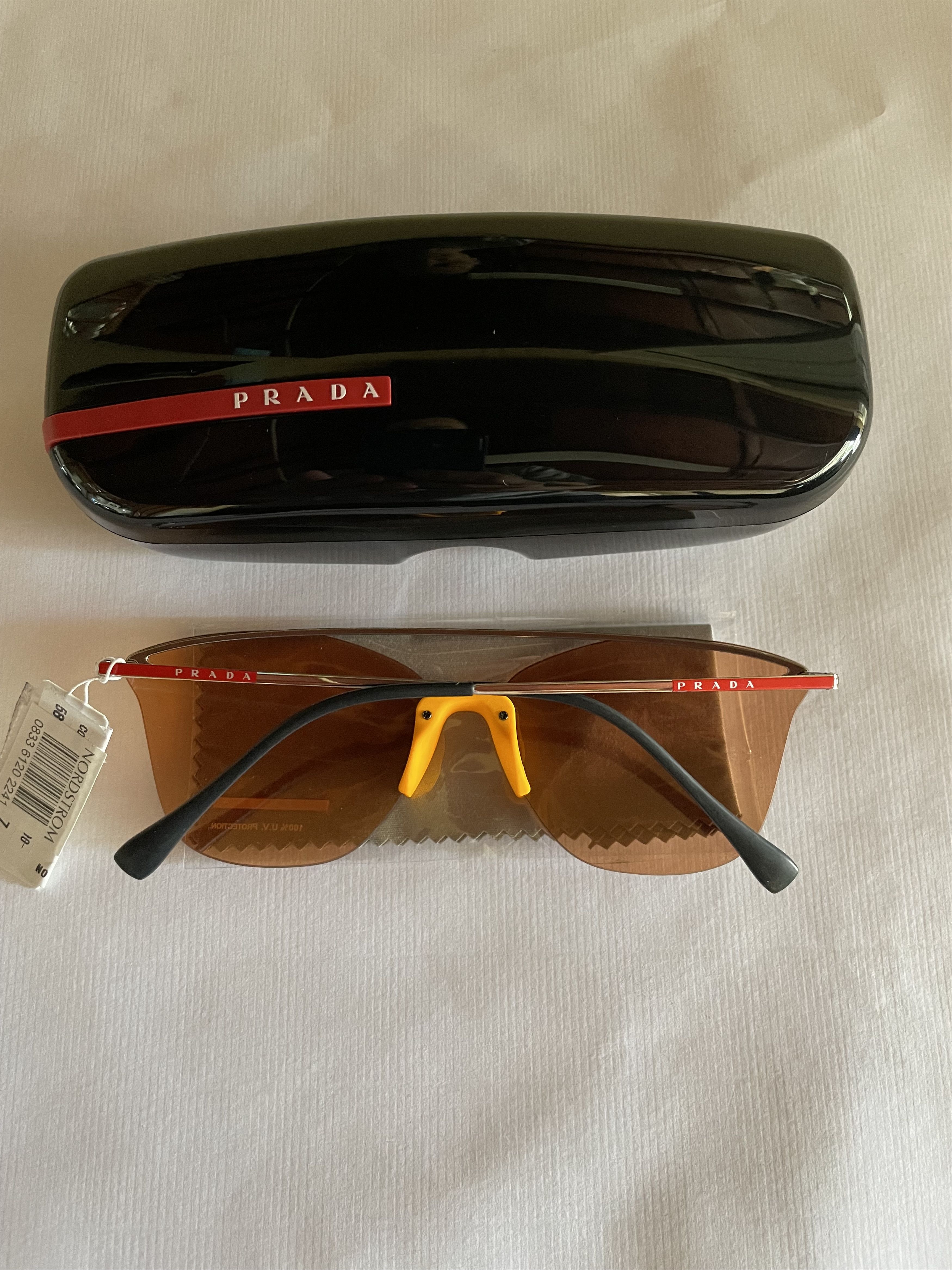 Prada Prada SPS52U 376-291 Silver/Orange Sunglasses Size ONE SIZE - 4 Thumbnail