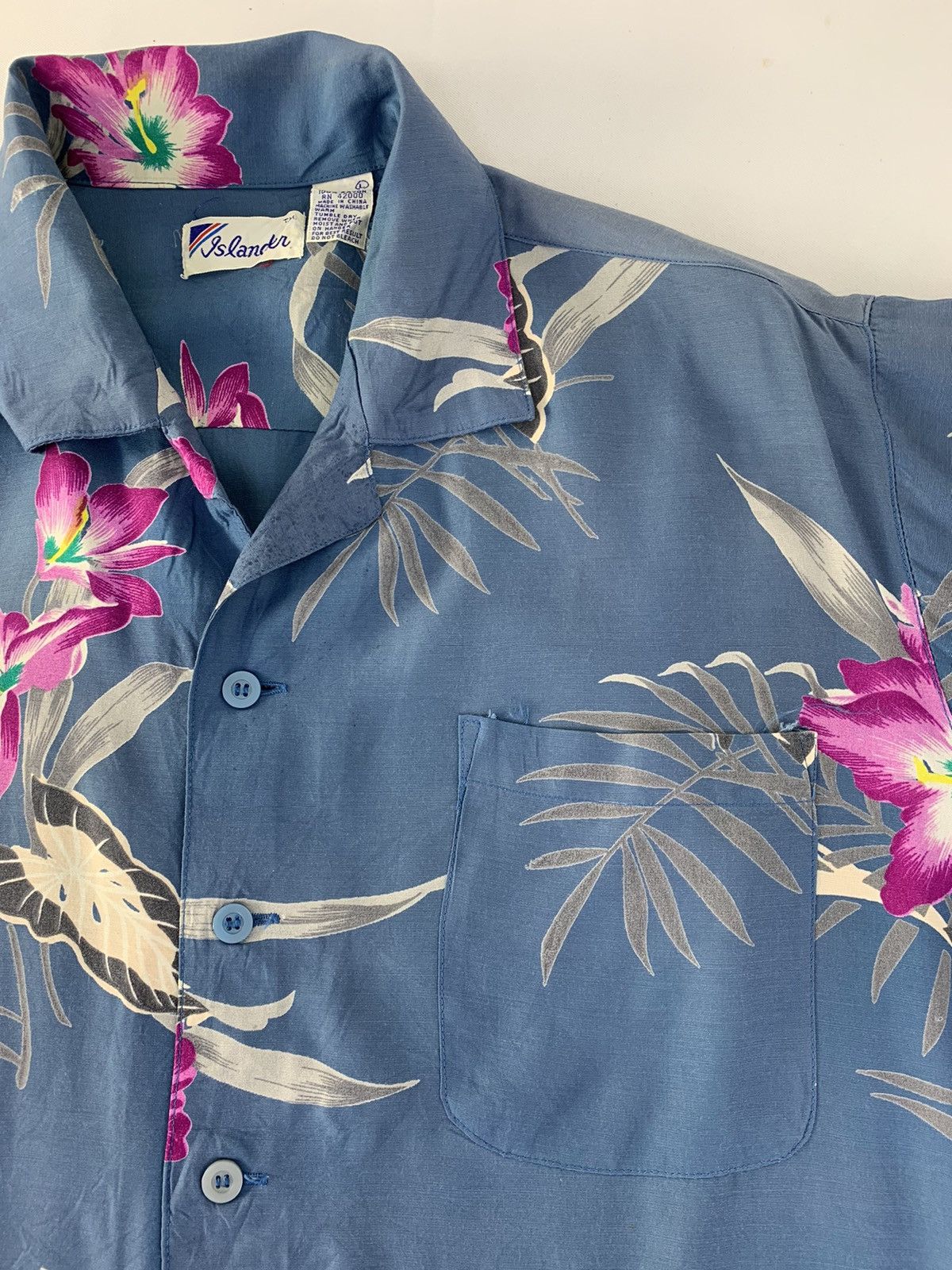 Vintage Islander 100% Rayon Floral Design Button Up Hawaiian Style Size US XL / EU 56 / 4 - 4 Thumbnail