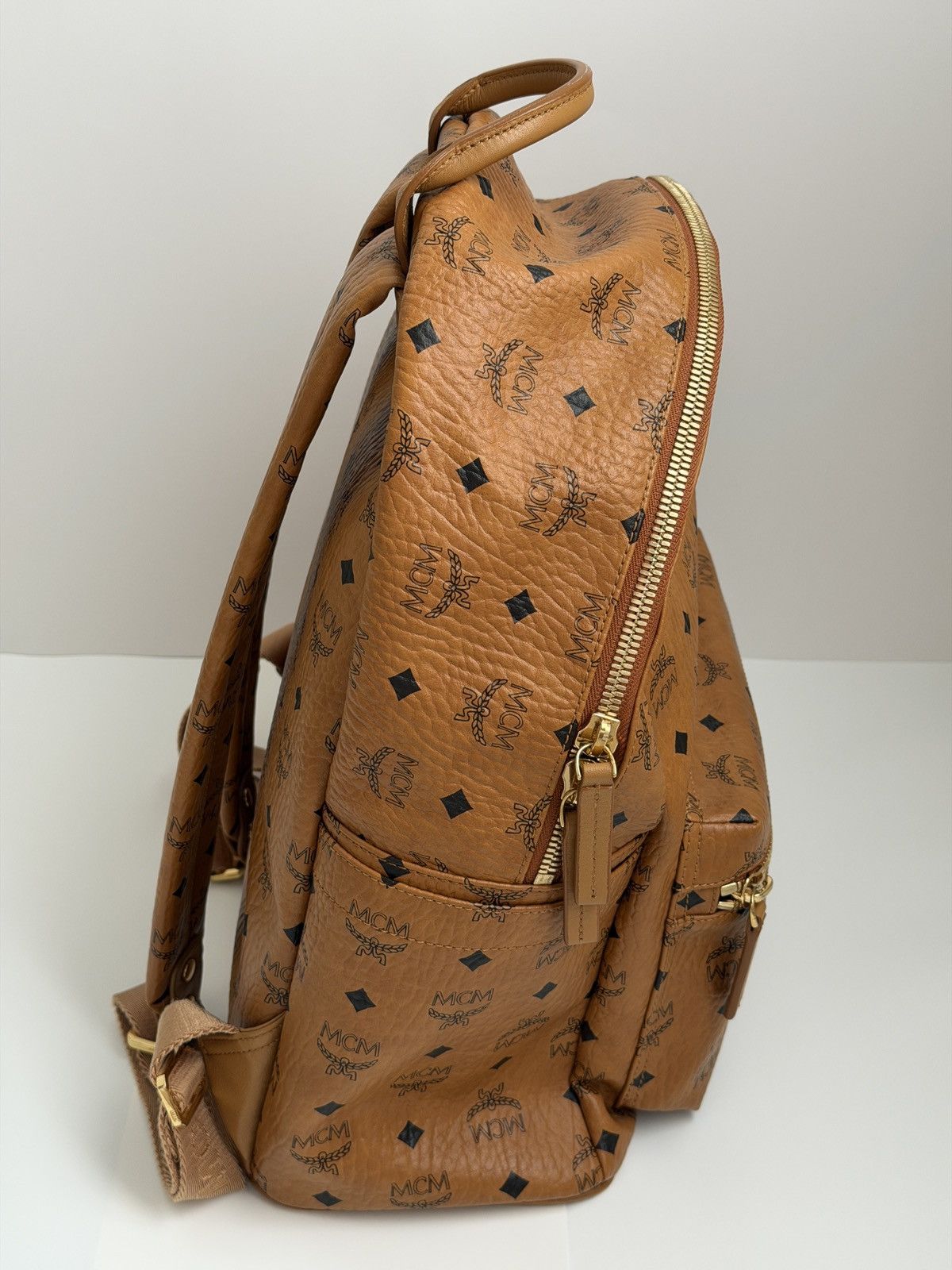 MCM MCM Visetos Backpack in Cognac Size ONE SIZE - 3 Thumbnail