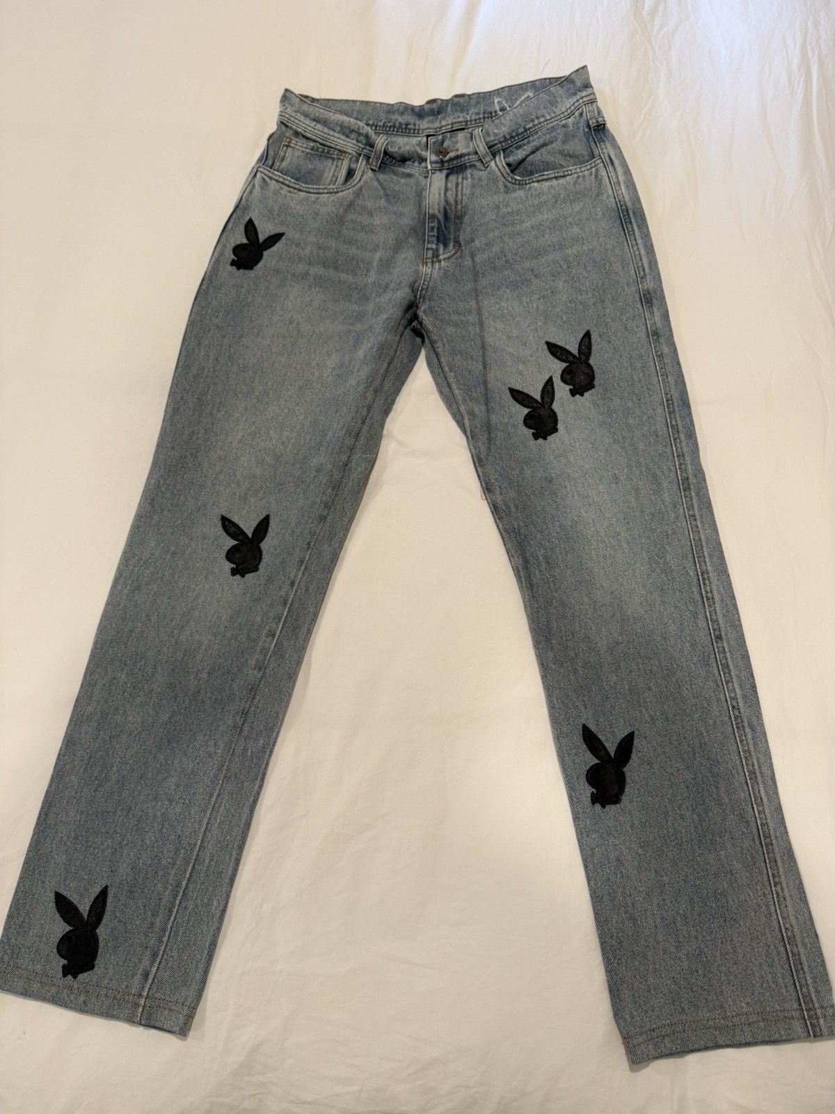 Pleasures BUNNY APPLIQUE JEANS Size US 30 / EU 46 - 1 Thumbnail