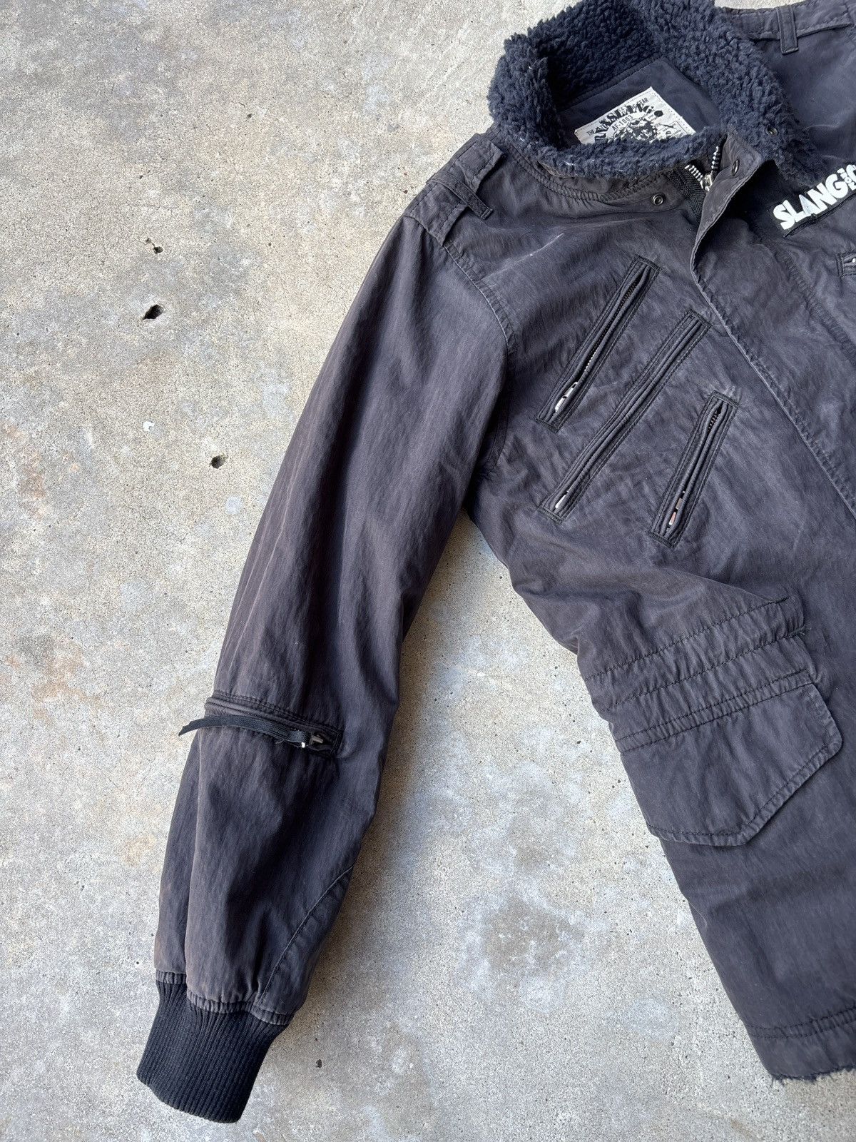 Other Vintage RNA Slang Women’s Black Fur Lined Tactical Jacket Size M / US 6-8 / IT 42-44 - 7 Thumbnail