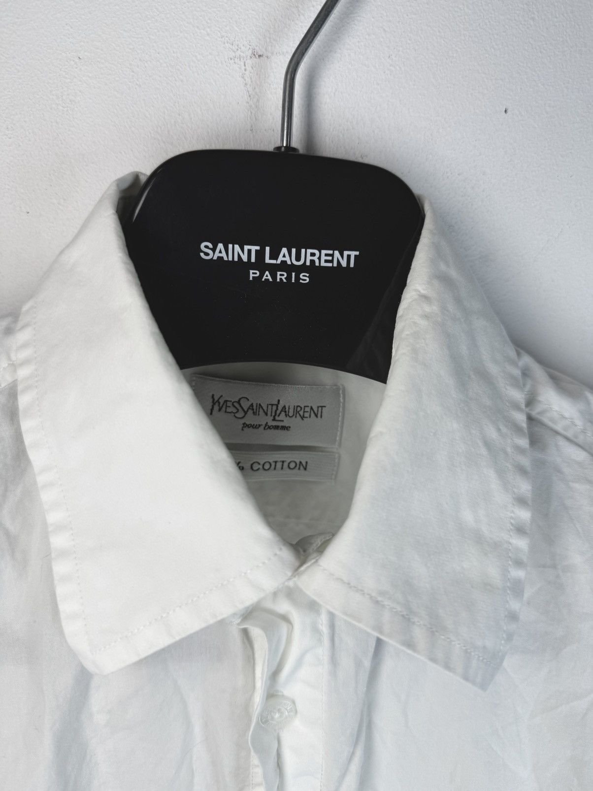Yves Saint Laurent White YSL Shirt Summer Cotton Size US S / EU 44-46 / 1 - 13 Thumbnail