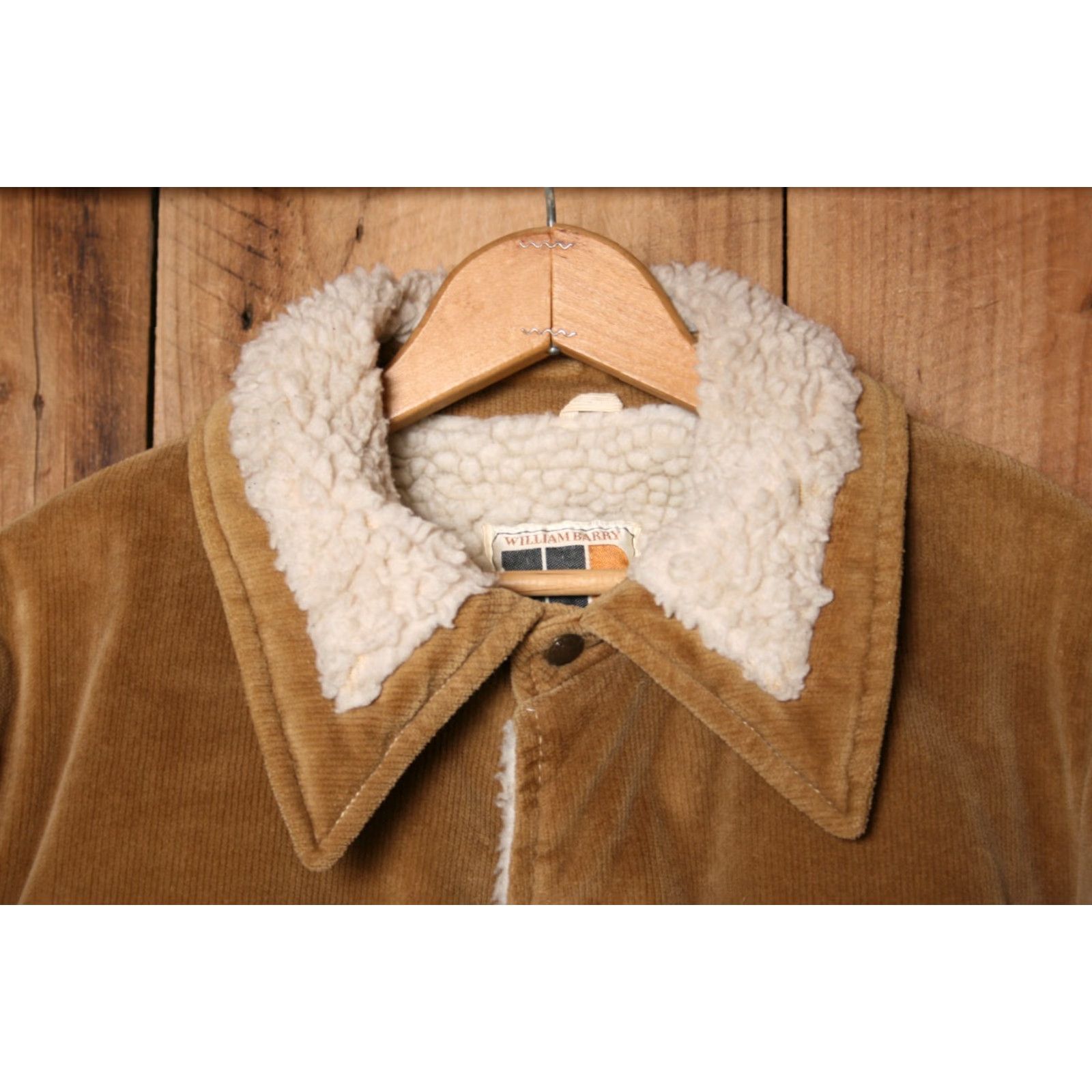 Vintage VINTAGE William Barry Tan Corduroy Sherpa Lined Snap Button Ranch Jacket Sz. 42 Mens Jacket Size US XS / EU 42 / 0 - 2 Thumbnail