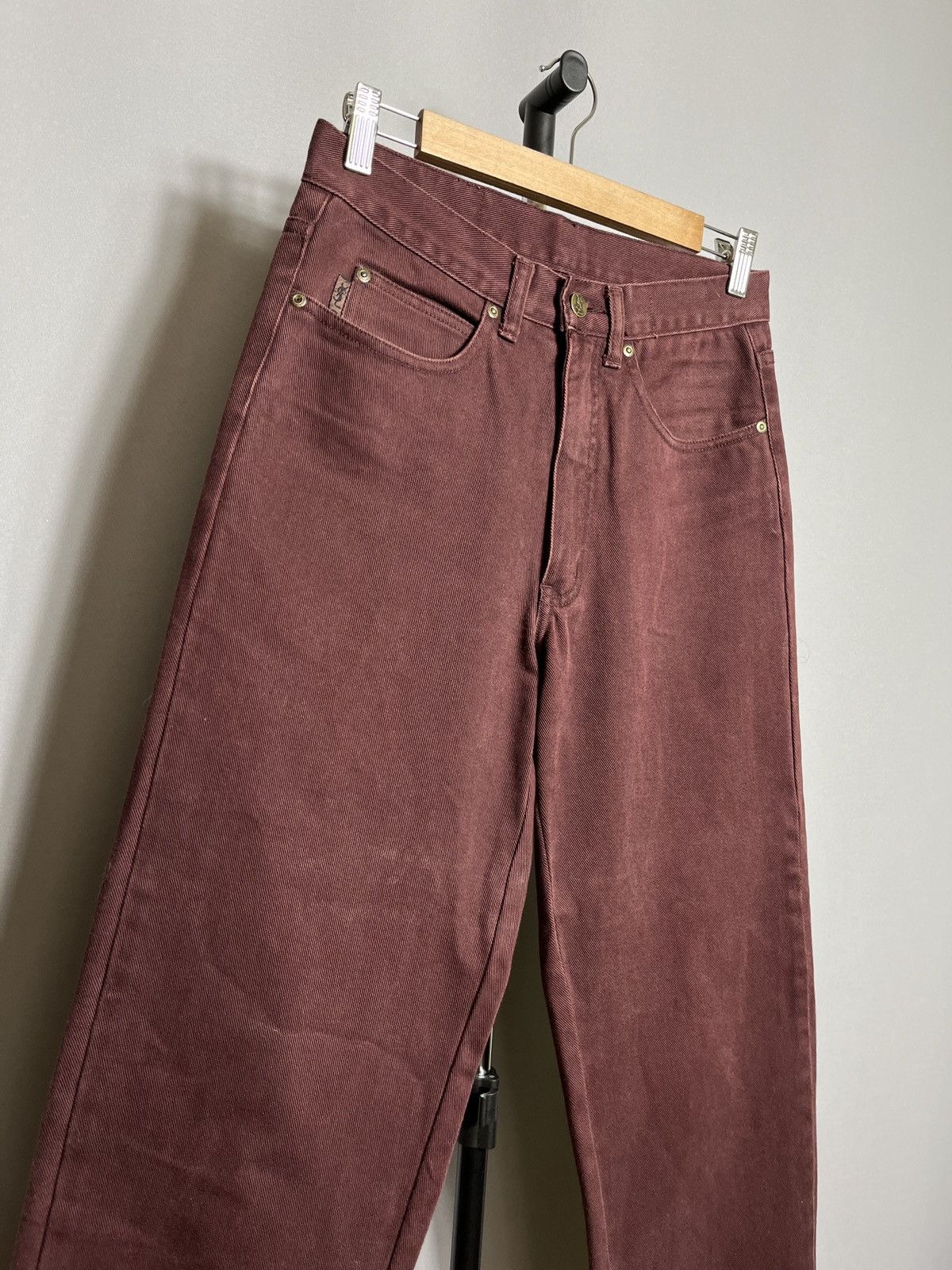 Yves Saint Laurent yves saint laurent denim brown burgundy vintage 90s 30x34 Size US 30 / EU 46 - 2 Thumbnail