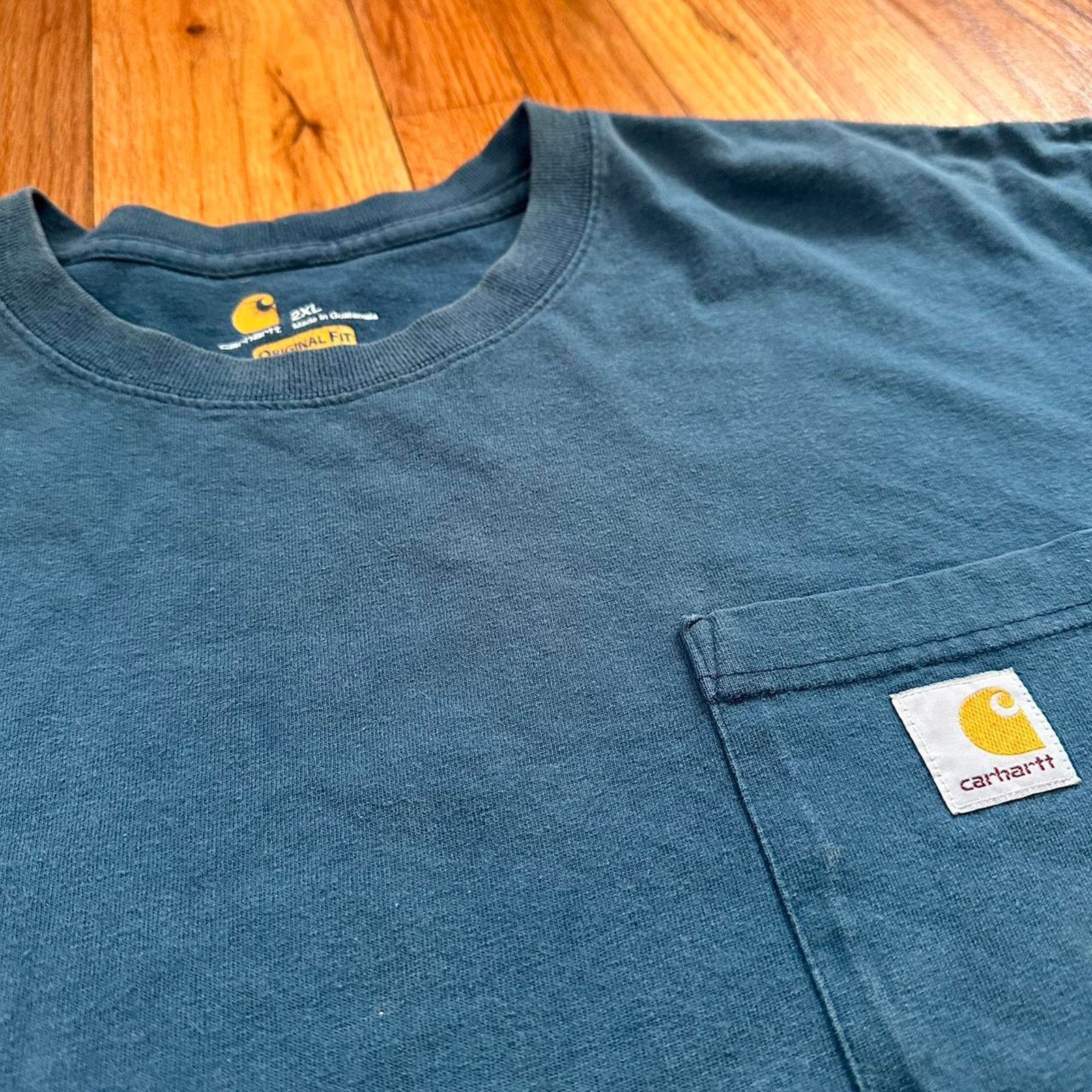 Carhartt Carhartt Original Fit Pocket Tee Shirt Distressed size 2XL Size US XXL / EU 58 / 5 - 3 Thumbnail