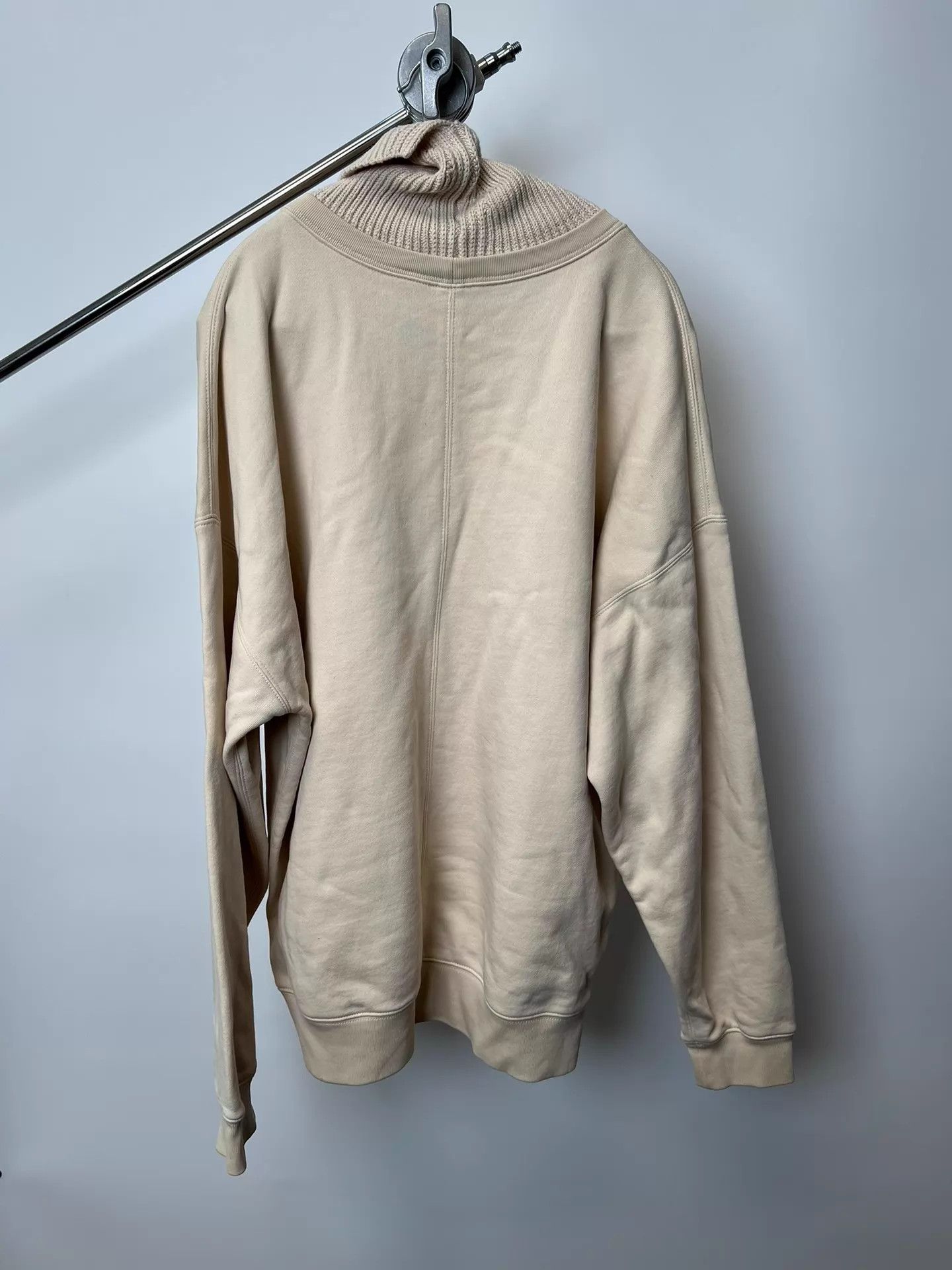 Helmut Lang Helmut Lang Wool Blend High Neck Hoodie Cream Size US L / EU 52-54 / 3 - 6 Thumbnail