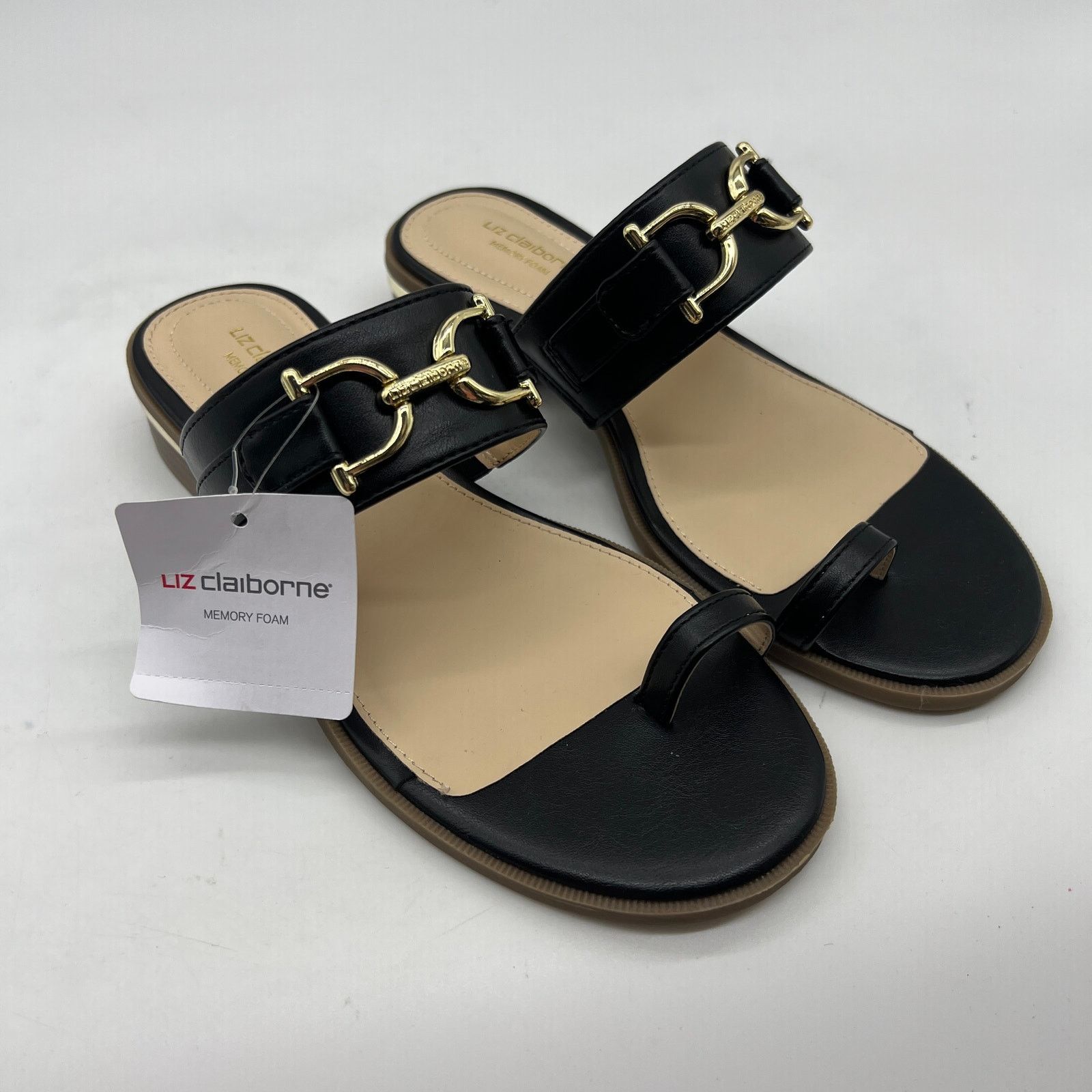 Other Liz Claiborne Womens Argent Flat Sandals Black Size 6M Size US 6 / IT 36 - 1 Thumbnail
