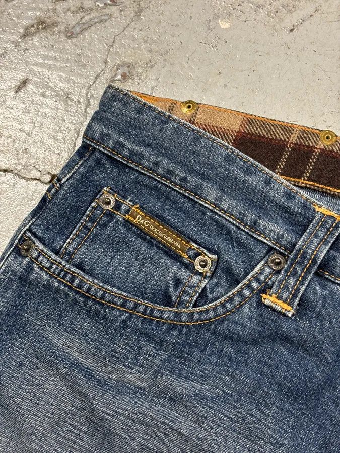 Dolce & Gabbana AW2003 Dolce & Gabbana Blue Denim Logo Patch Jeans Size US 33 - 9 Thumbnail