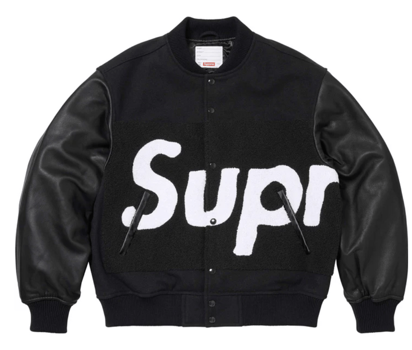 Supreme Supreme Big Logo Chenille Varsity Jacket | Grailed