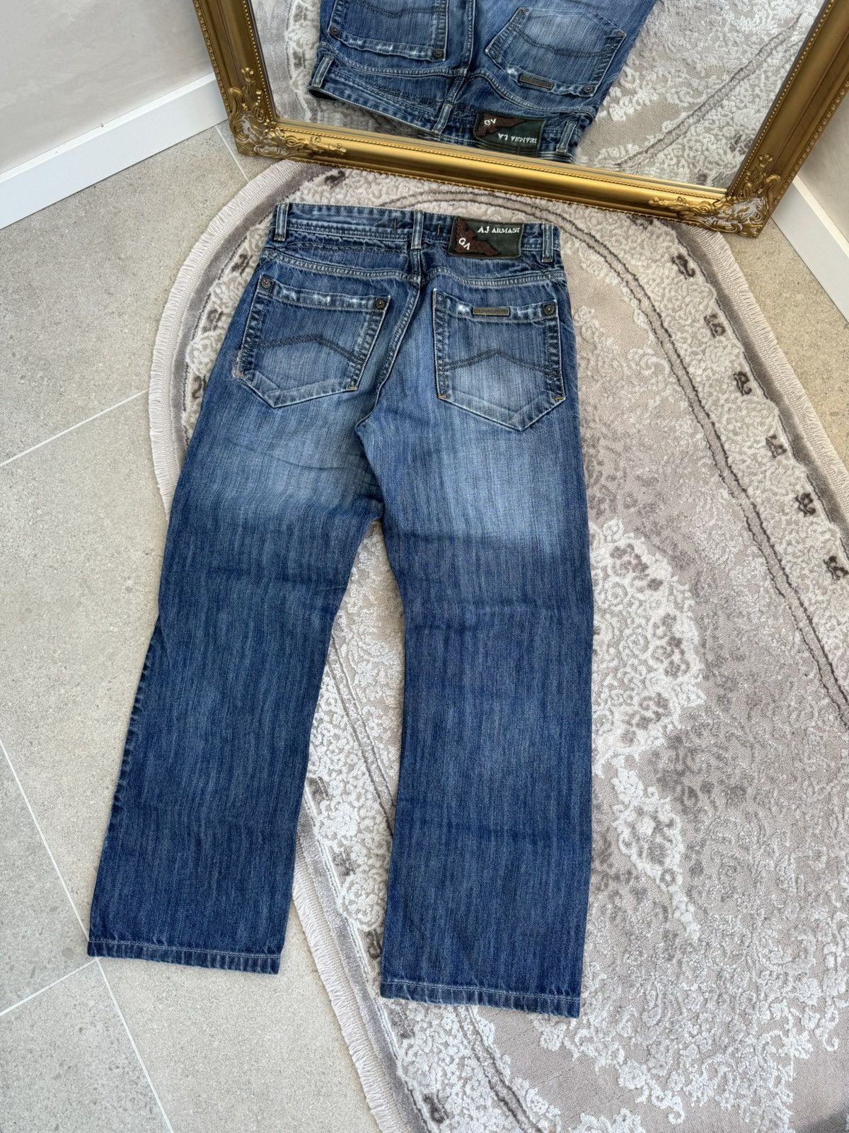 Giorgio Armani 🔥VINTAGE 90s CRAZY ARMANI JEANS Y2K BAGGY CARGO PANTS Size US 30 / EU 46 - 1 Thumbnail