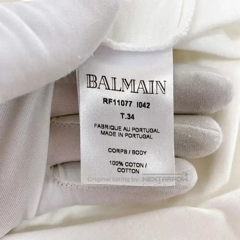 Balmain Balmain Women's White Cotton Short Sleeve T-Shirt . Size XS / US 0-2 / IT 36-38 - 7 Thumbnail