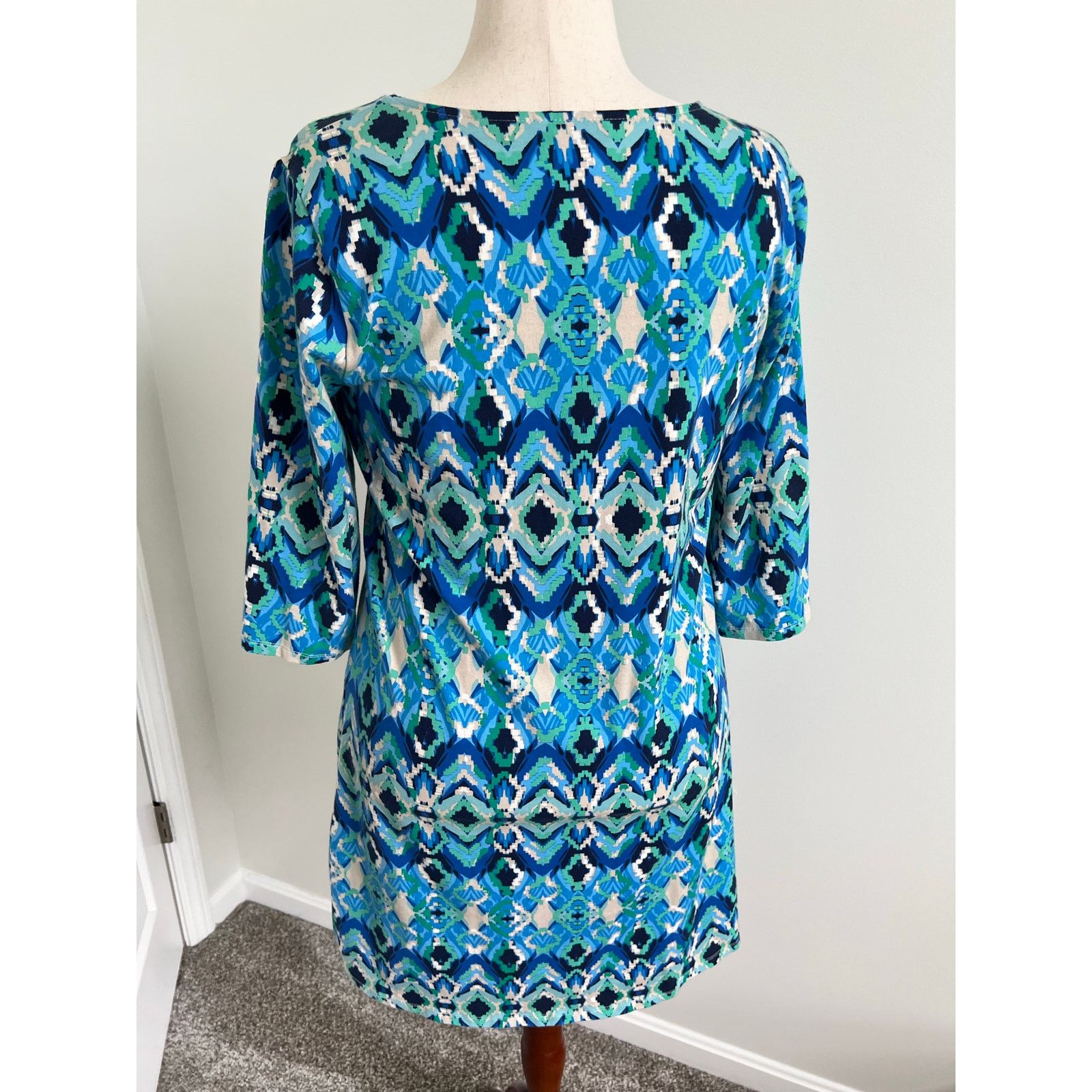 Liz Claiborne Liz Claiborne Geometric Print Midi Dress Petite Large Size L / US 10 / IT 46 - 4 Thumbnail