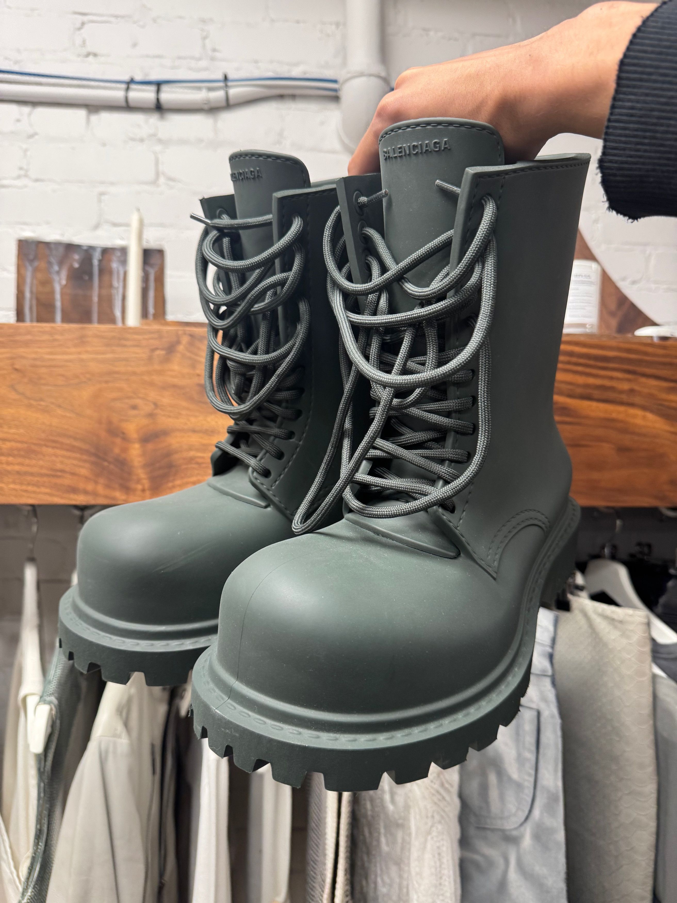 Balenciaga × Crocs Balenciaga x crocs army green boots brand