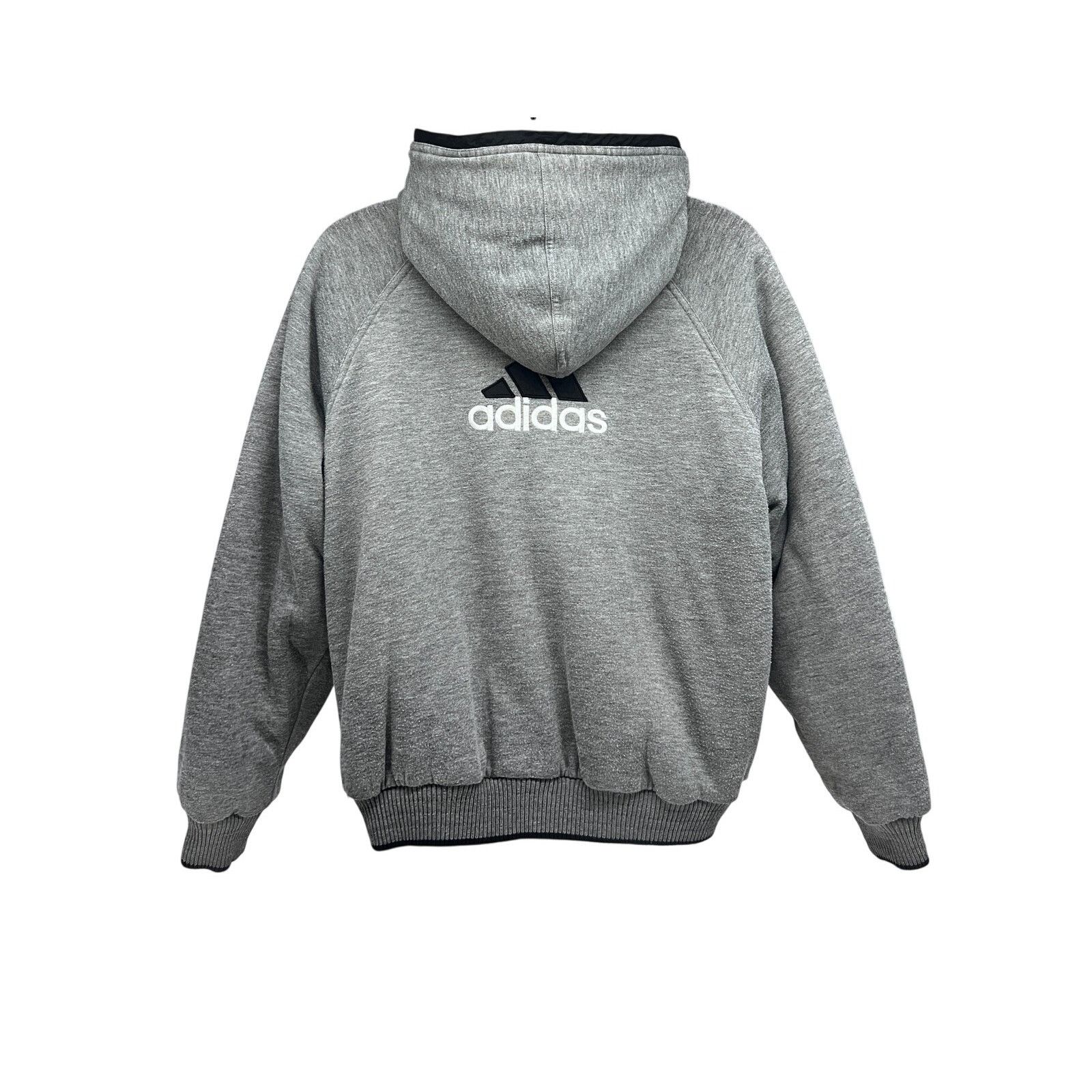 Adidas Adidas Black Trefoil Spellout Hood Reversible 90s Jacket L Size US L / EU 52-54 / 3 - 7 Thumbnail