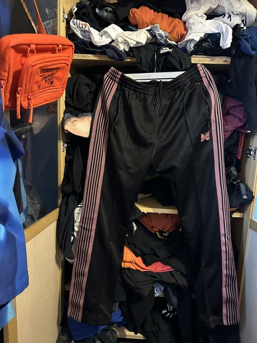 Needles Needle narrow leg tapered pants black/pink Grailed