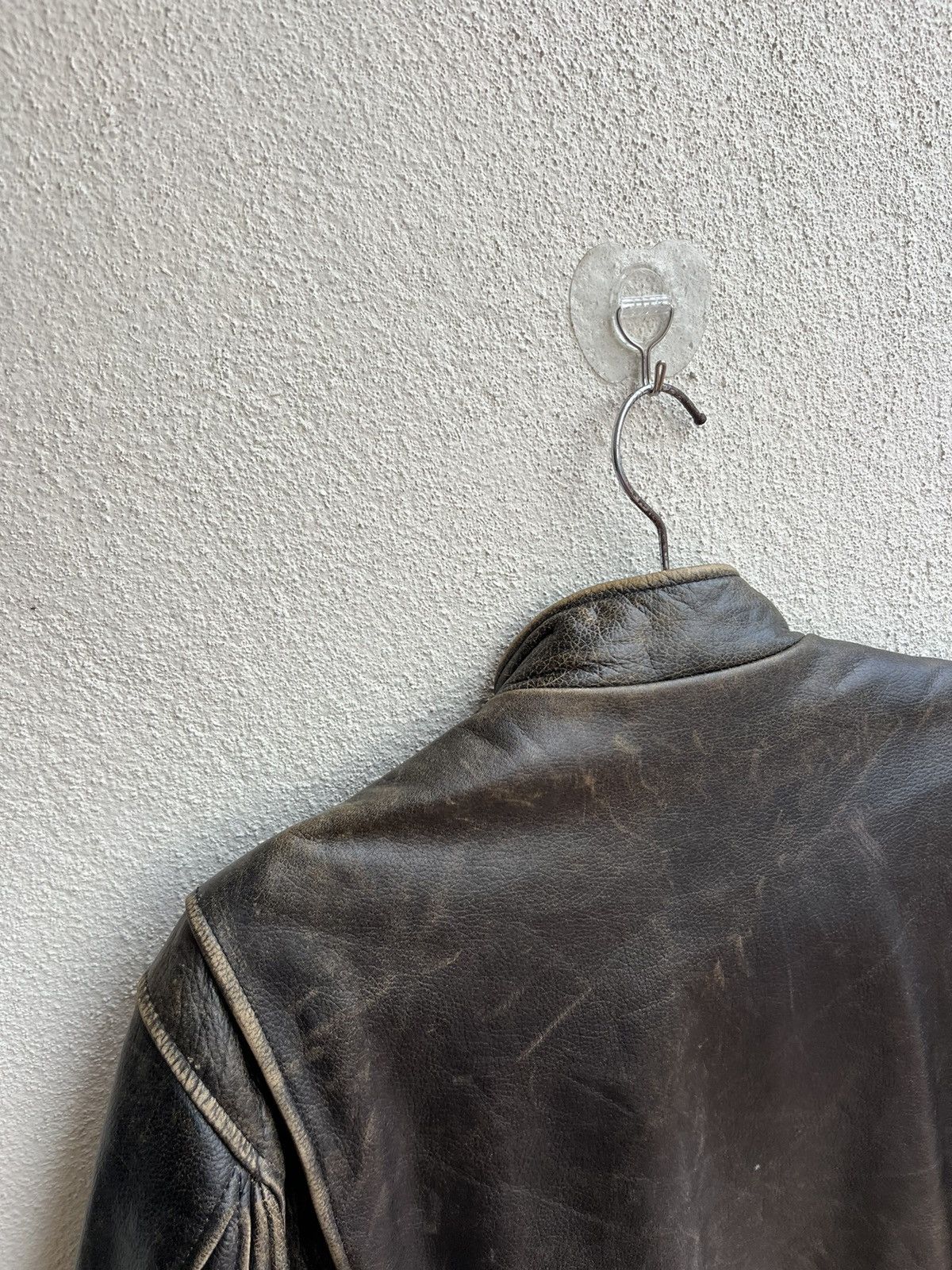 Leather Vintage R.B.C Legend Distressed Patina Leather Racer Jacket Size US S / EU 44-46 / 1 - 17 Thumbnail