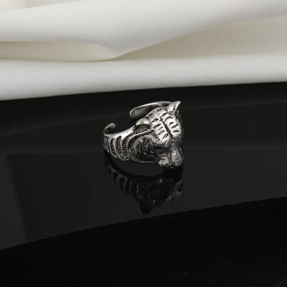 Jewelry × Vintage Retro Tiger Head Ring Size ONE SIZE - 5 Thumbnail
