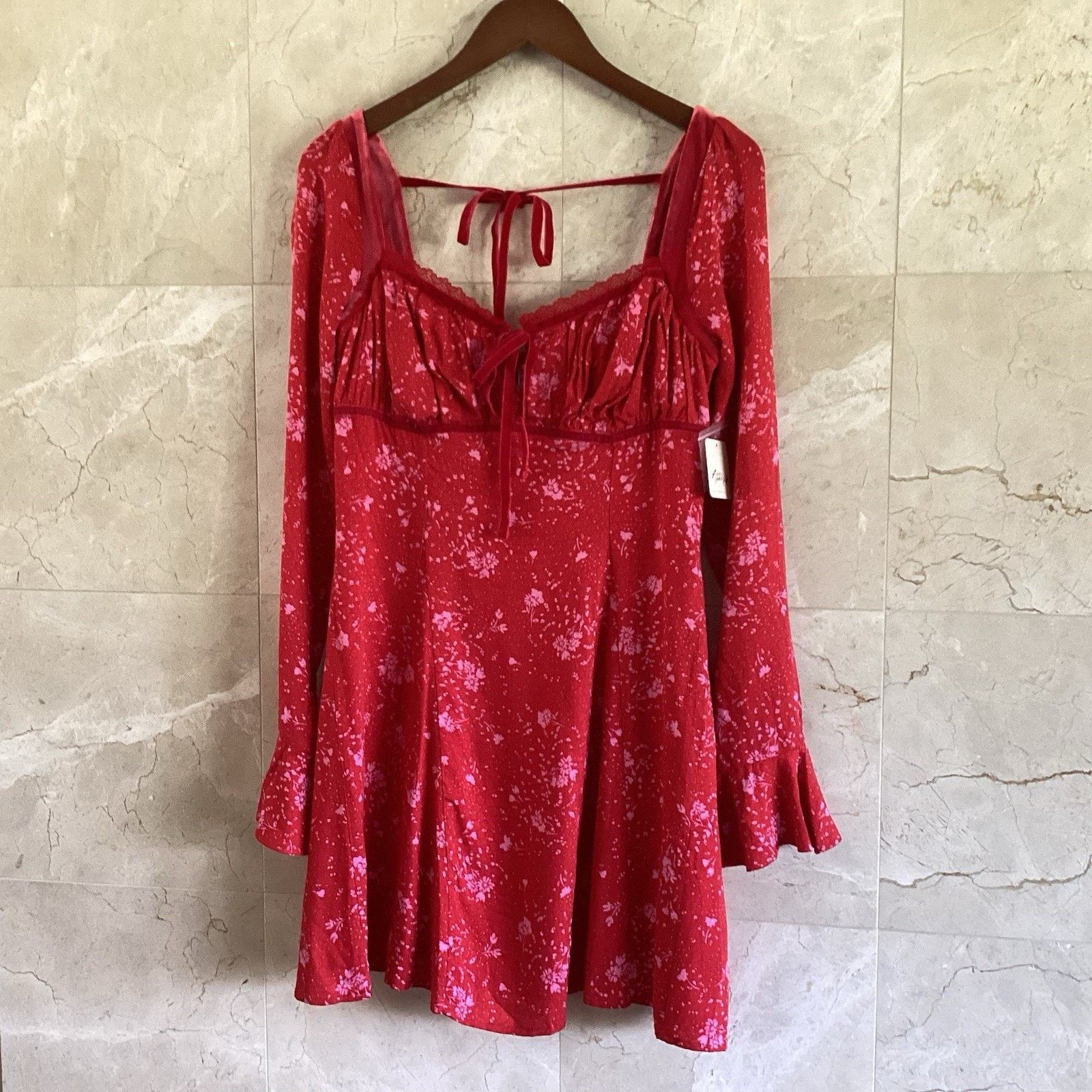 Free People Free People Tess Mini Dress Small Boho Milkmaid Floral Girly Size S / US 4 / IT 40 - 4 Thumbnail
