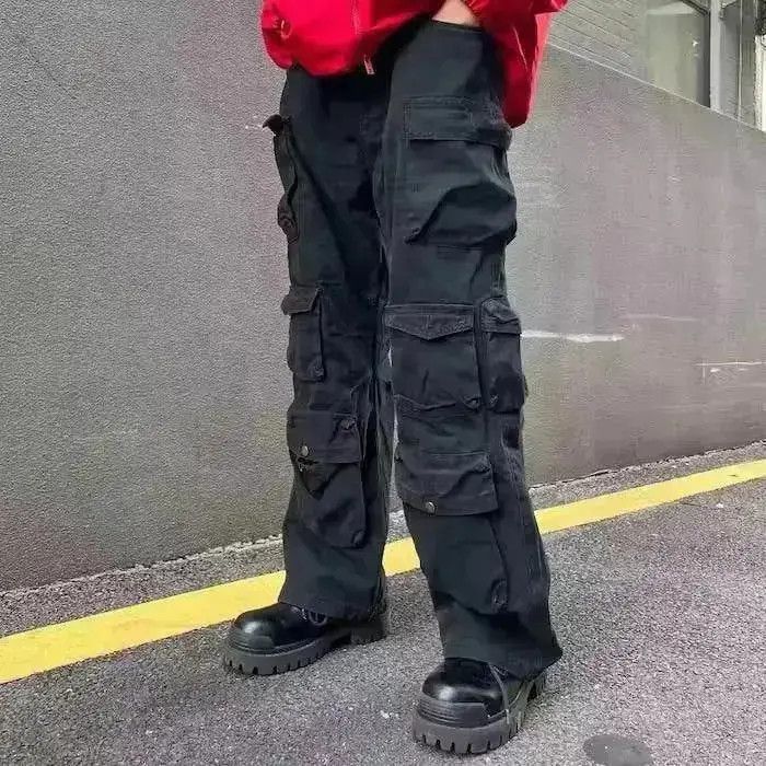 Japanese Brand Black Cargo Pants Size US 32 / EU 48 - 4 Thumbnail