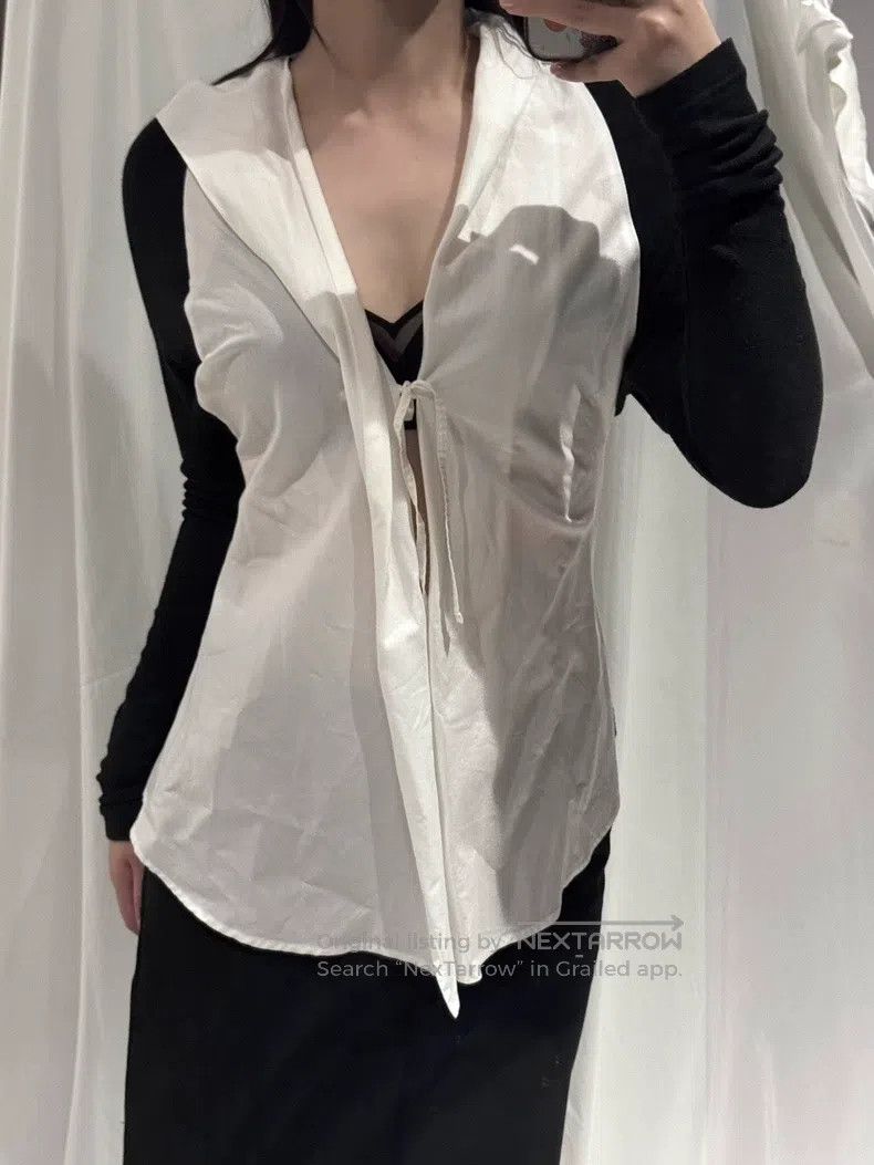 Yohji Yamamoto YOHJI YAMAMOTO Tailored Wrap Waist Shirt Blouse Size S / US 4 / IT 40 - 4 Thumbnail