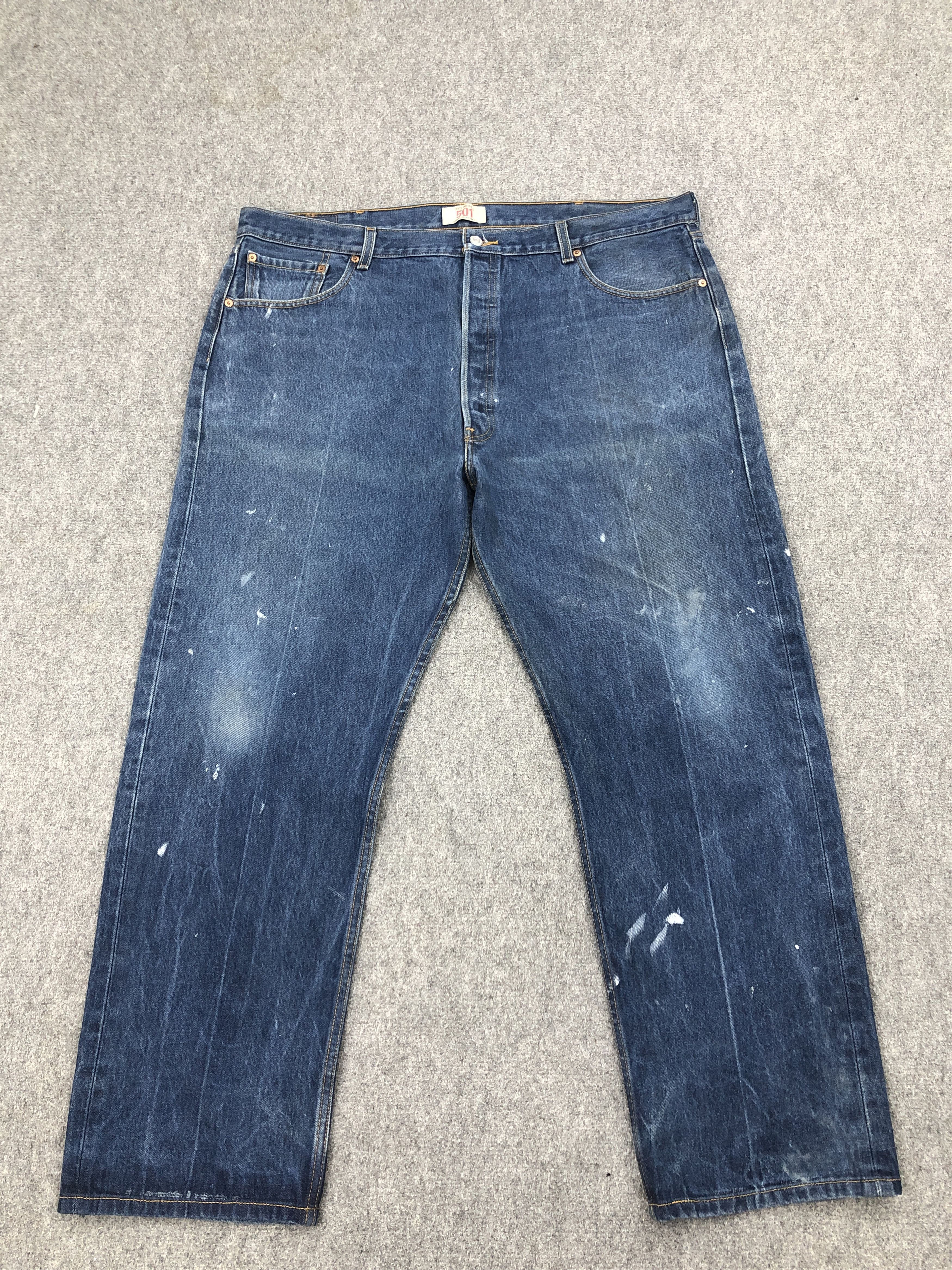 image of Levis 501 Splatter Paint Blue Denim, Men's (Size 41)