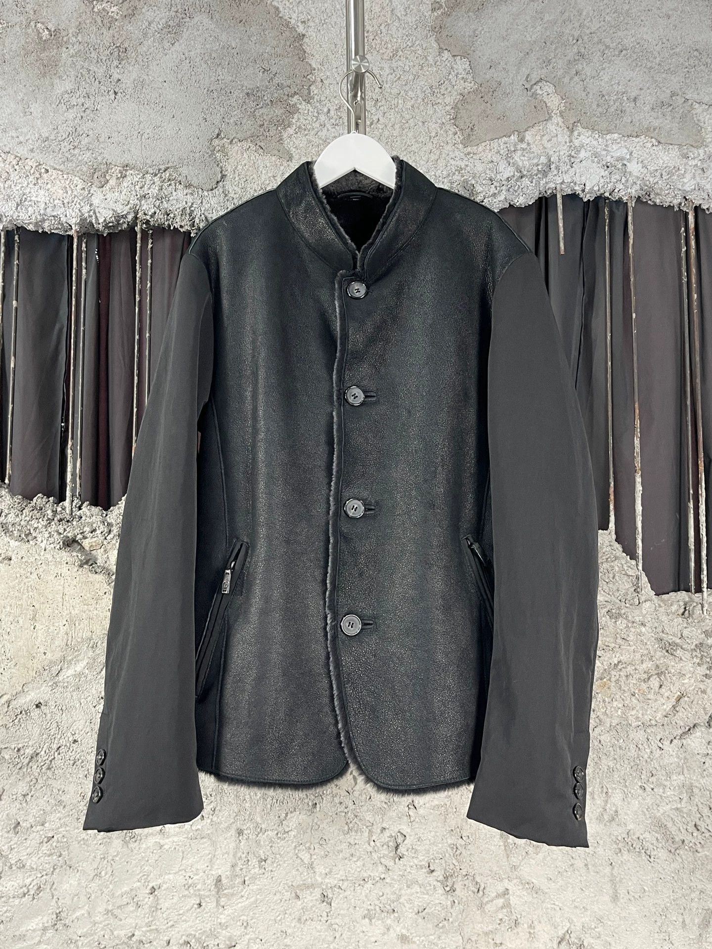 Giorgio Armani Giorgio Armani Colorblocked Shearling Jacket Sz 5 Size US M / EU 48-50 / 2 - 1 Thumbnail