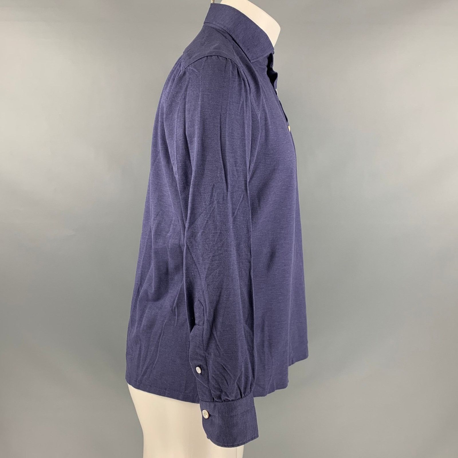Other FIORENZO Size S Navy Solid Cotton Long Sleeve Polo Size US S / EU 44-46 / 1 - 2 Thumbnail