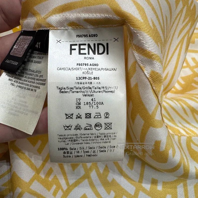 Fendi Fendi size 41 Double F full print mulberry silk short-sleev Size US XS / EU 42 / 0 - 4 Thumbnail