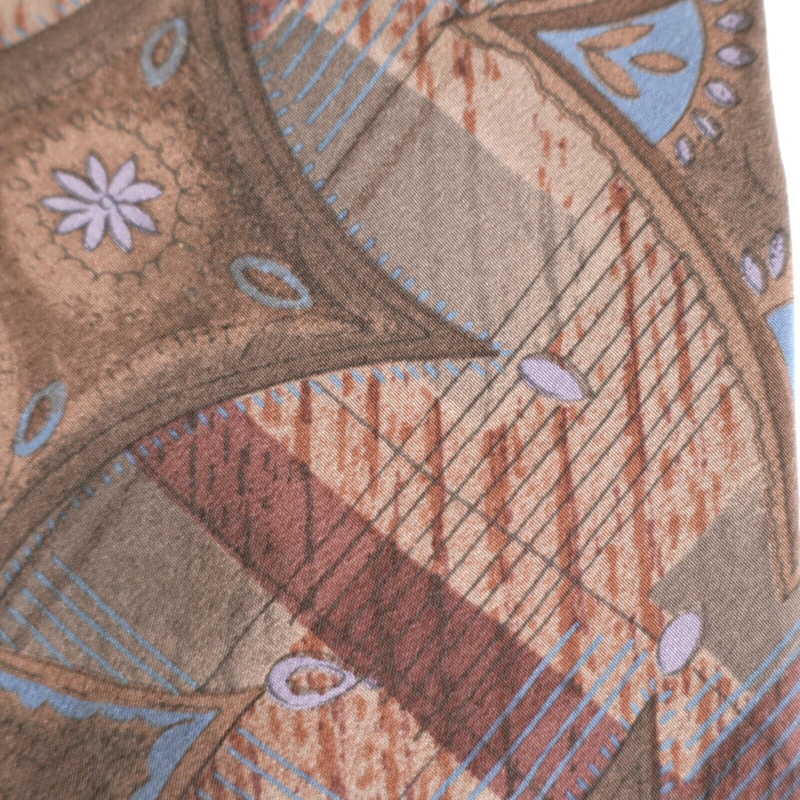 Designer Peters & Ashley Abstract Floral Green Maroon Beige Short Wid Size ONE SIZE - 2 Thumbnail