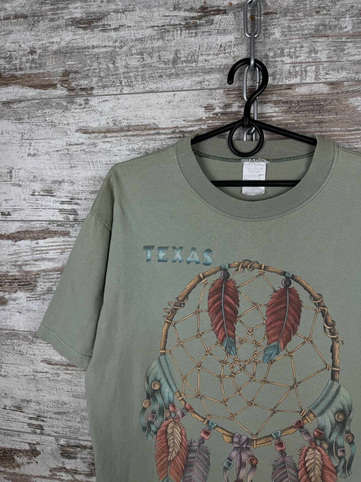 Vintage Texas Vintage 90s Dreamcatcher T-shirt single stitch olive Size US M / EU 48-50 / 2 - 4 Thumbnail