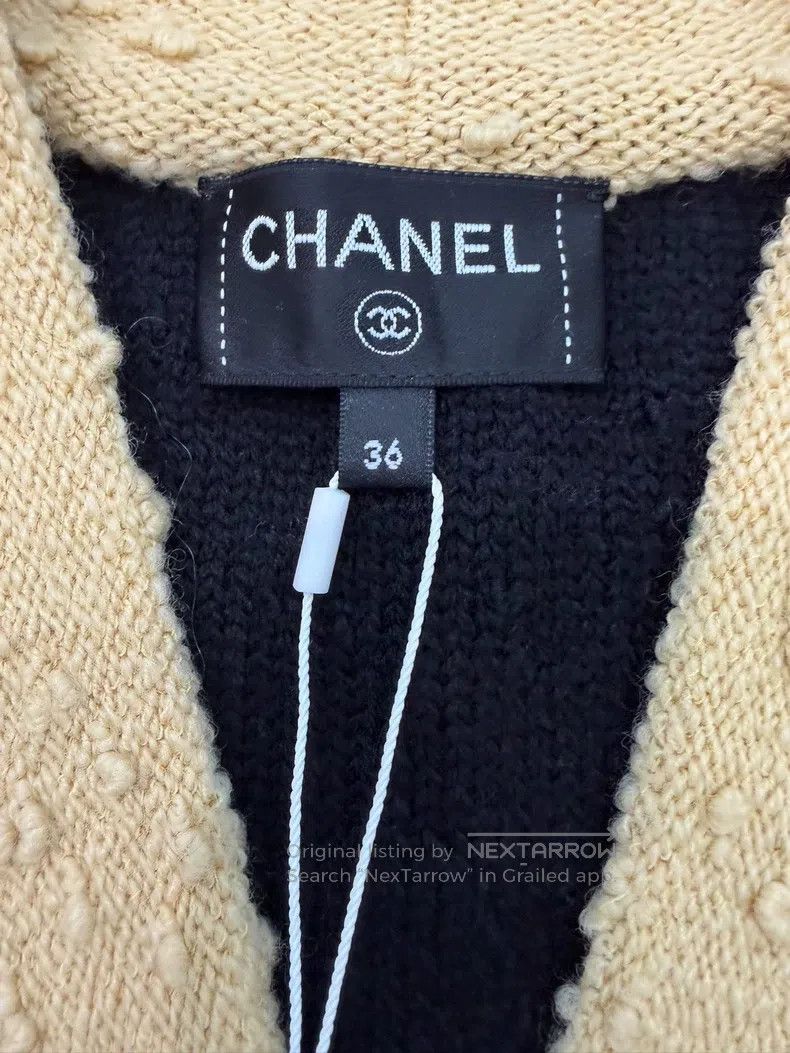Chanel Chanel Black and yellow colour-blocked wool knitted cardig Size XS / US 0-2 / IT 36-38 - 4 Thumbnail