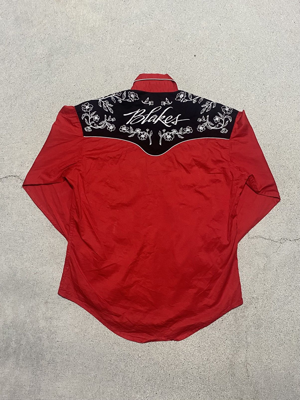 Rockmount Ranch Wear Red and Black Embroidered Pearl Snap Western Shirt Size US M / EU 48-50 / 2 - 2 Thumbnail