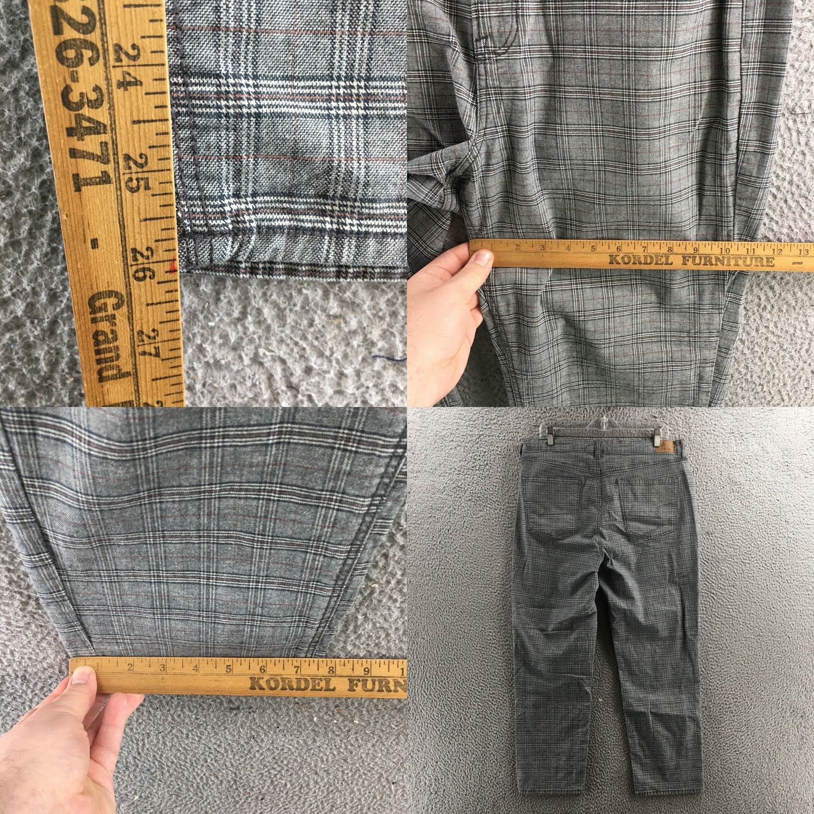 American Eagle Outfitters American Eagle Outfitters Mom Straight Pants Womens 18R Gray Plaid Cotton Blend High Rise Size 40" / US 18 - 8 Thumbnail