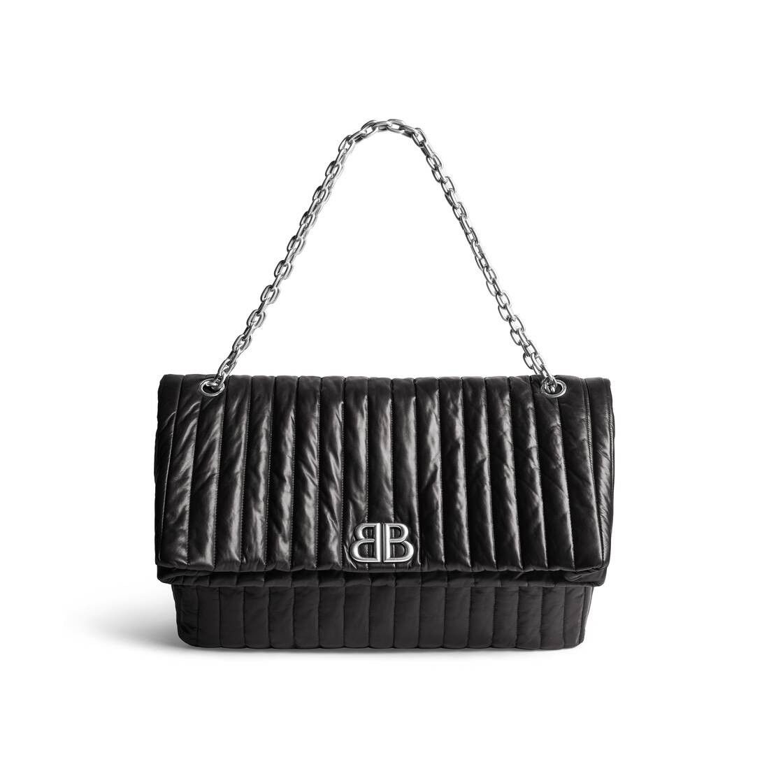Balenciaga o1tr1nto1025 Size: OS / Monaco Large Chain Bag Quilted Black Size ONE SIZE - 1 Thumbnail