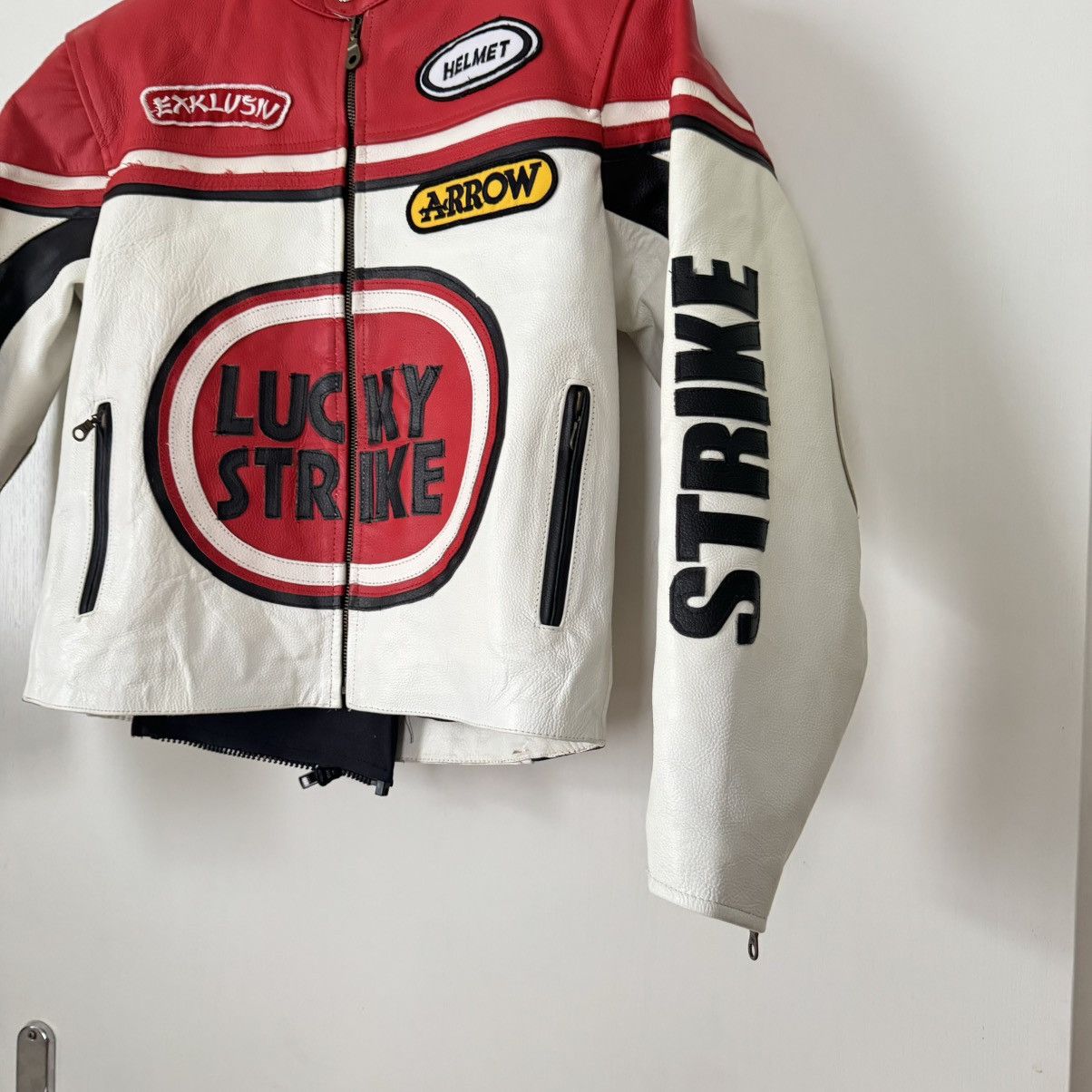 Vintage Lucky Strike Vintage 90s Leather Jacket Rare Streetwear Size US S / EU 44-46 / 1 - 16 Thumbnail