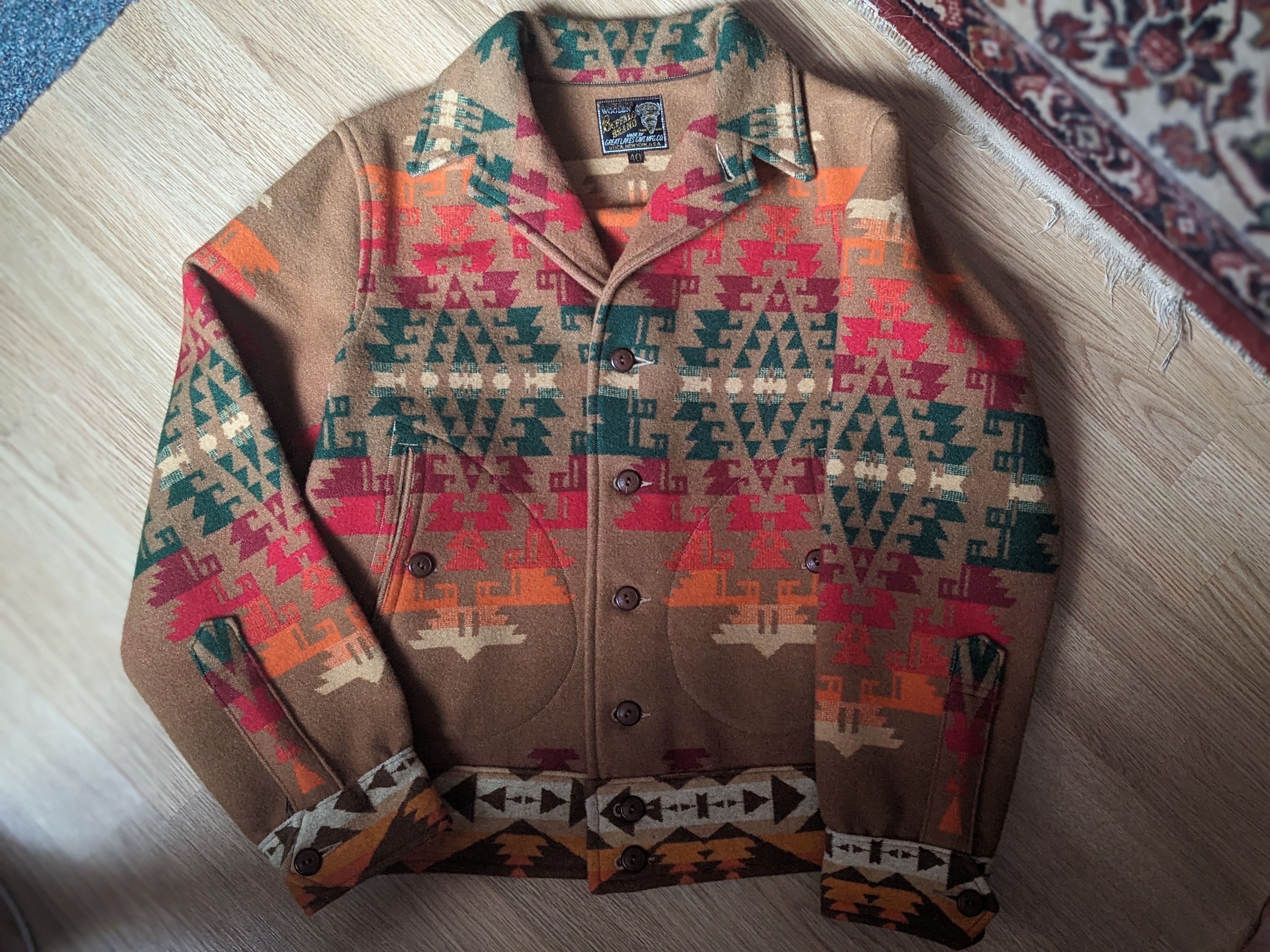image of Freewheelers Oregon Trail Aztec Navajo Wool Jacket, Men's (Size Medium)