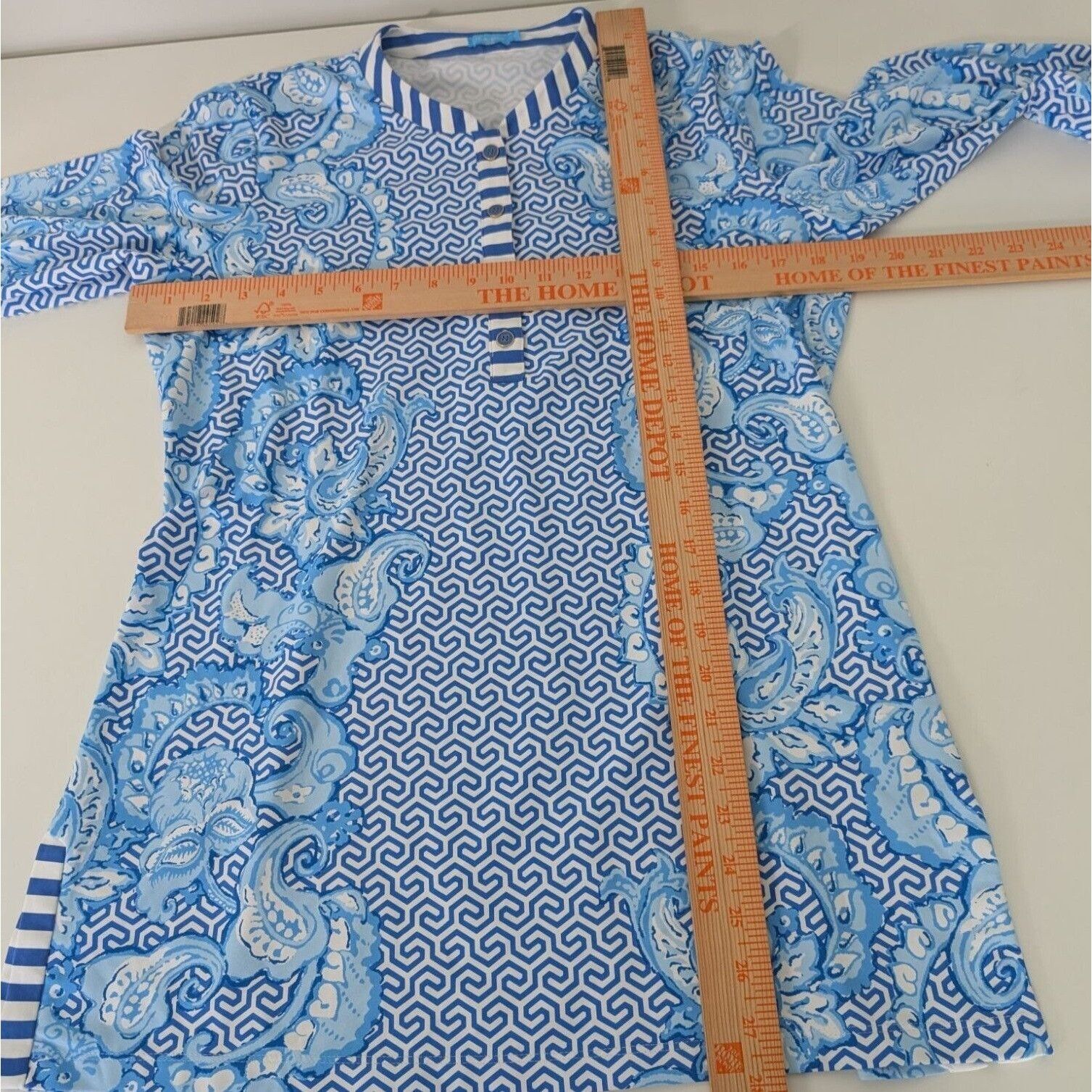 Designer J McLaughlin Catalina Cloth Blouse Womens Size Medium Blue Size M / US 6-8 / IT 42-44 - 9 Thumbnail