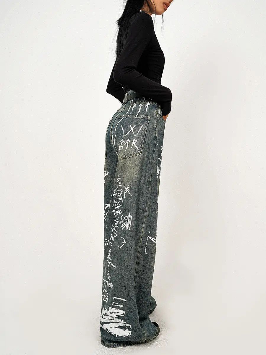 Japanese Brand Loose casual wide leg jeans Size US 30 / EU 46 - 2 Thumbnail